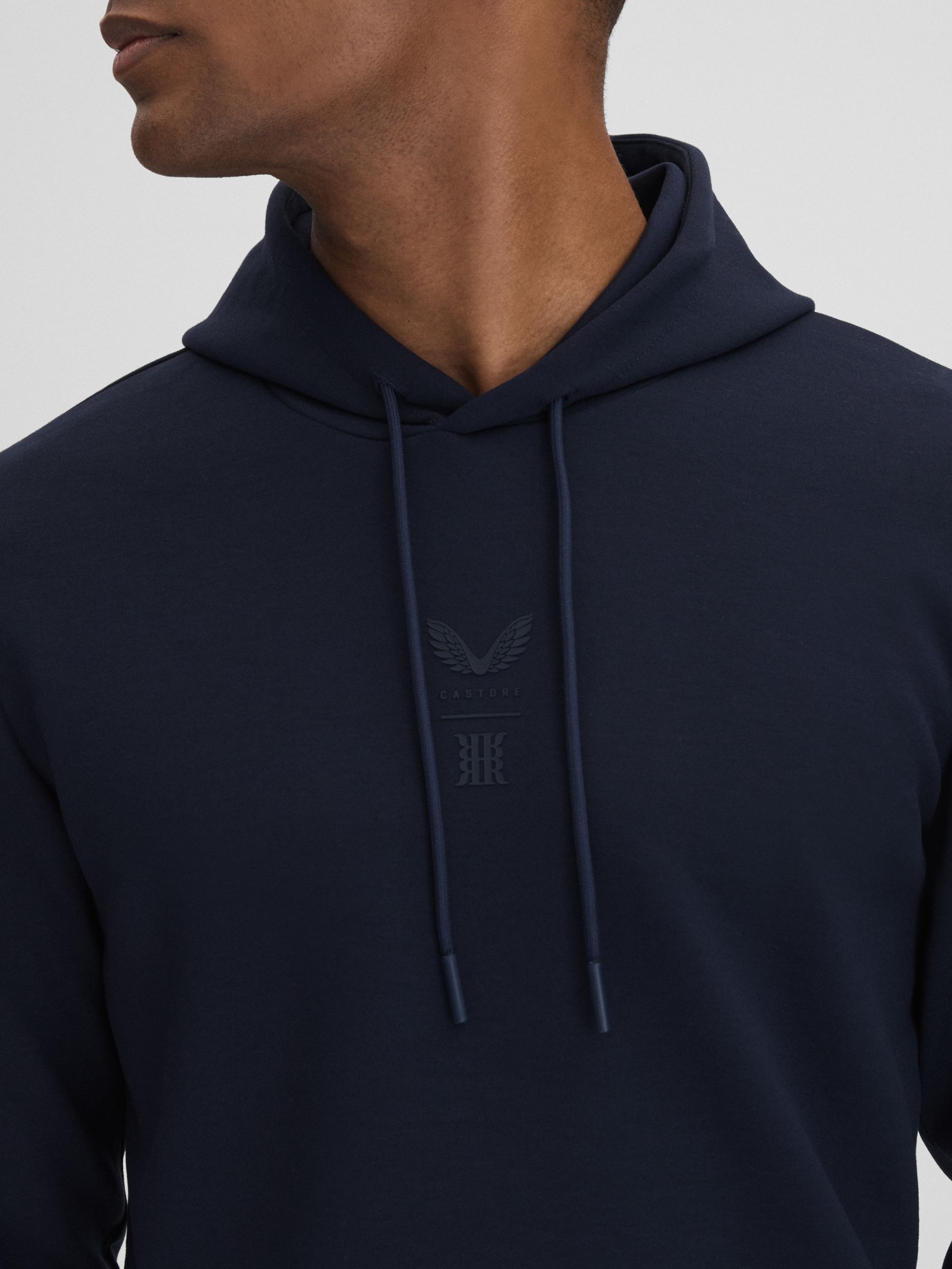 Castore Jersey Drawstring Hoodie in Midnight Navy - Image 4 of 7