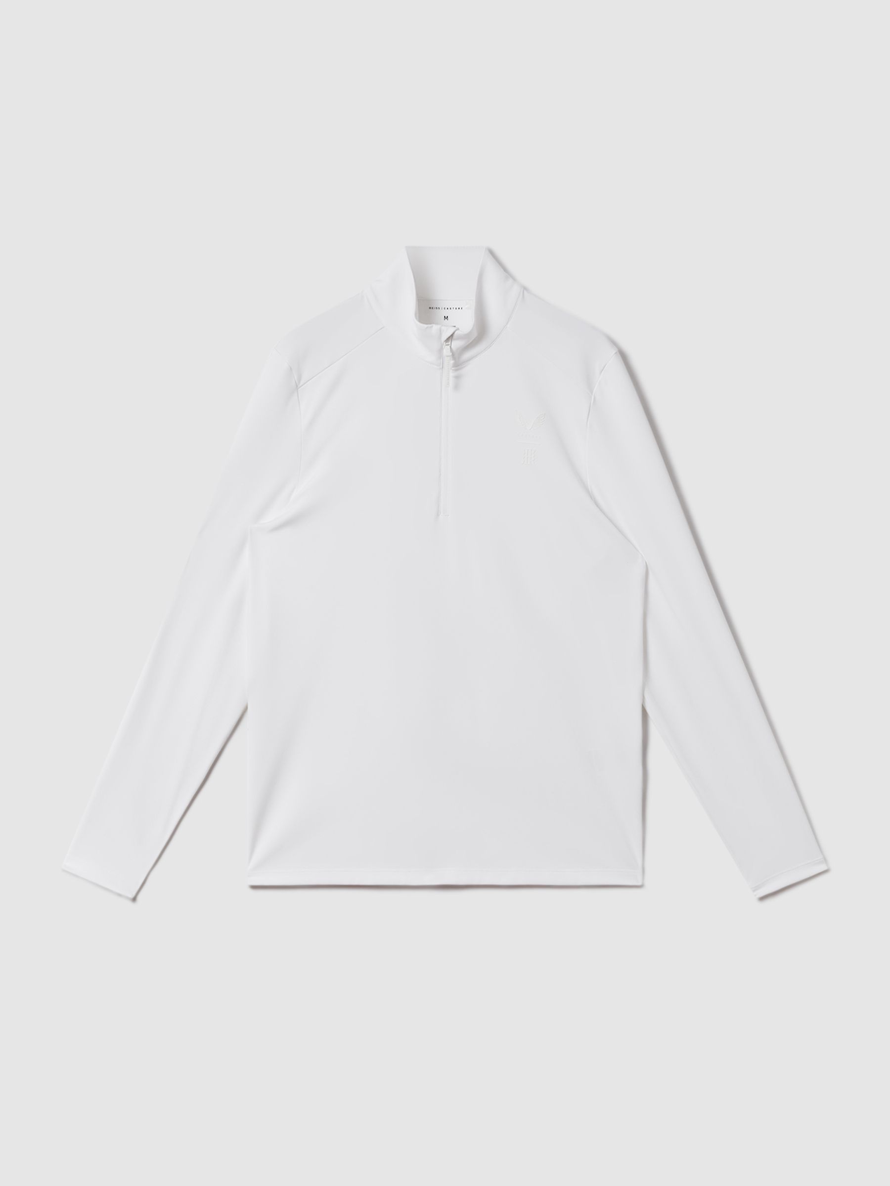 Castore Performance Quarter-Zip Funnel Neck Top in White - Image 2 of 7