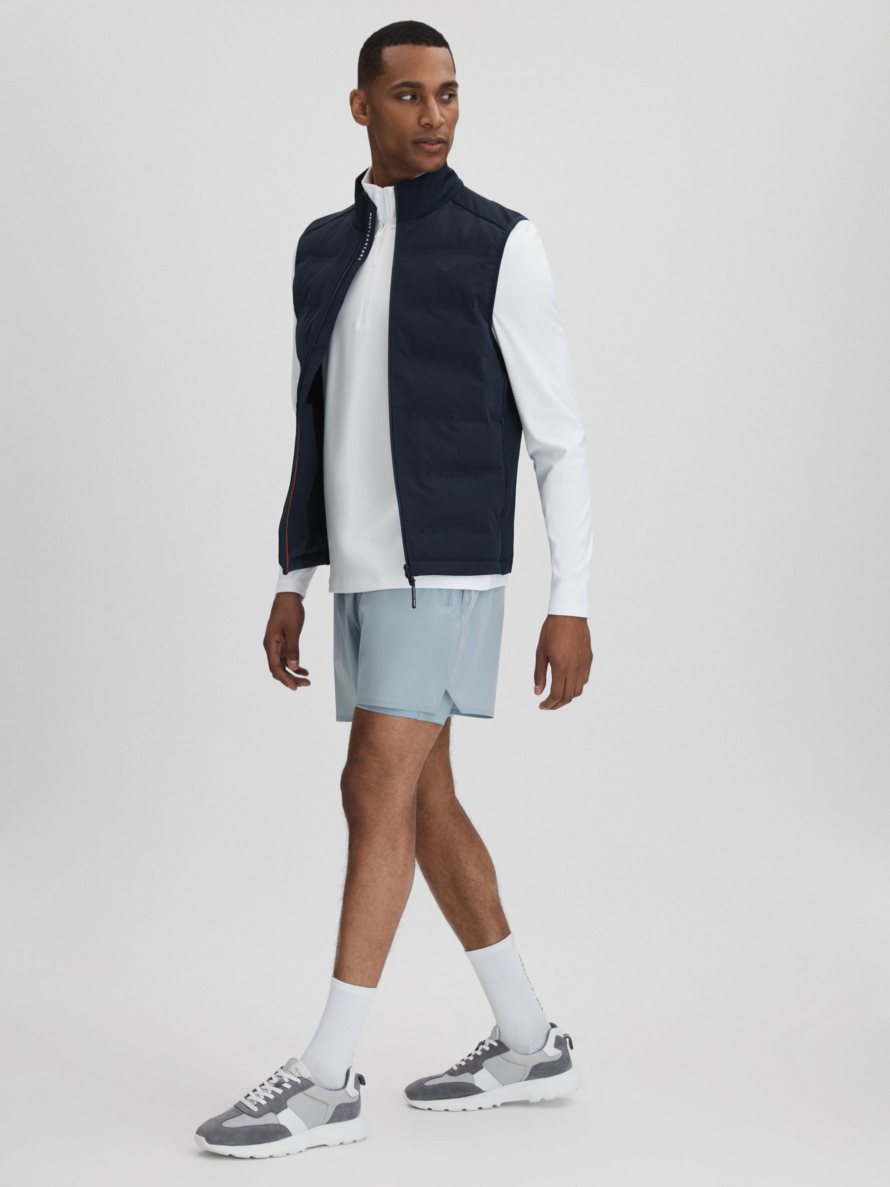 Castore Performance Quarter-Zip Funnel Neck Top in White - Image 3 of 7