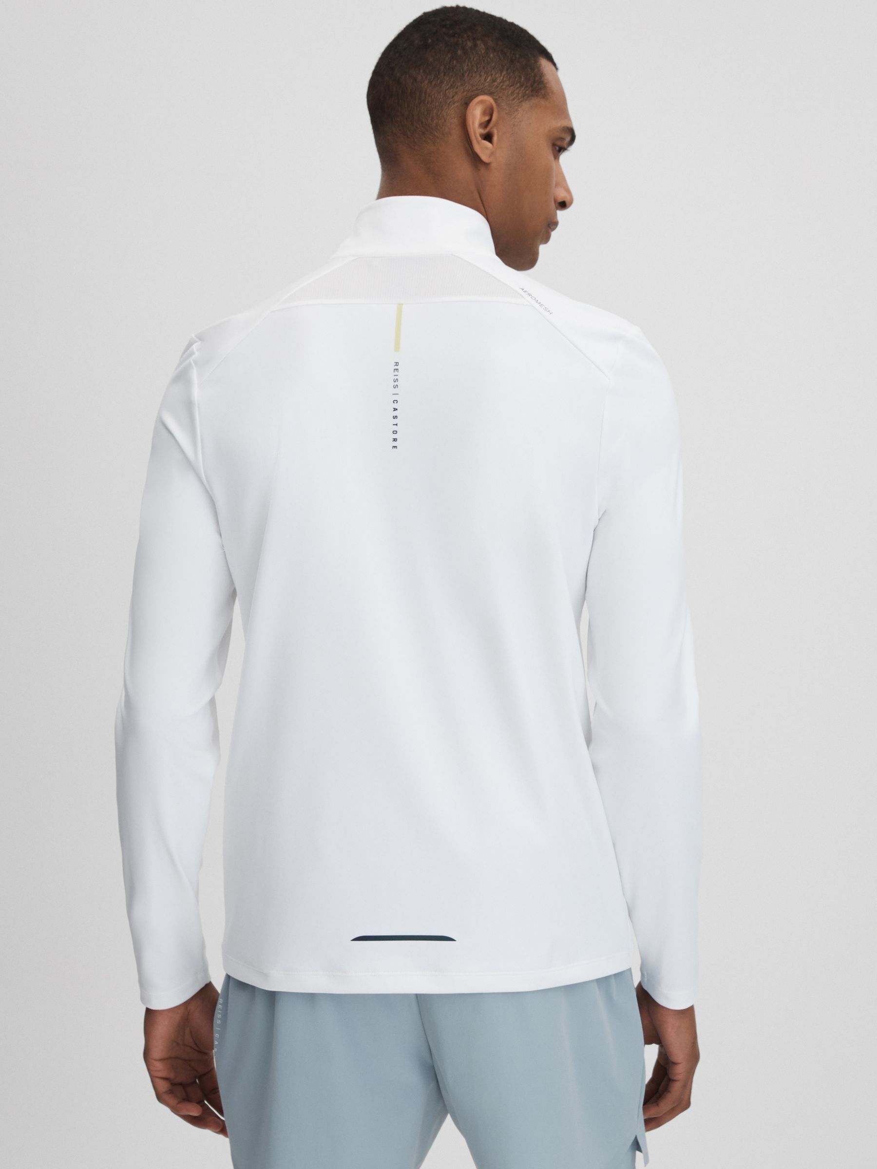 Castore Performance Quarter-Zip Funnel Neck Top in White - Image 5 of 7