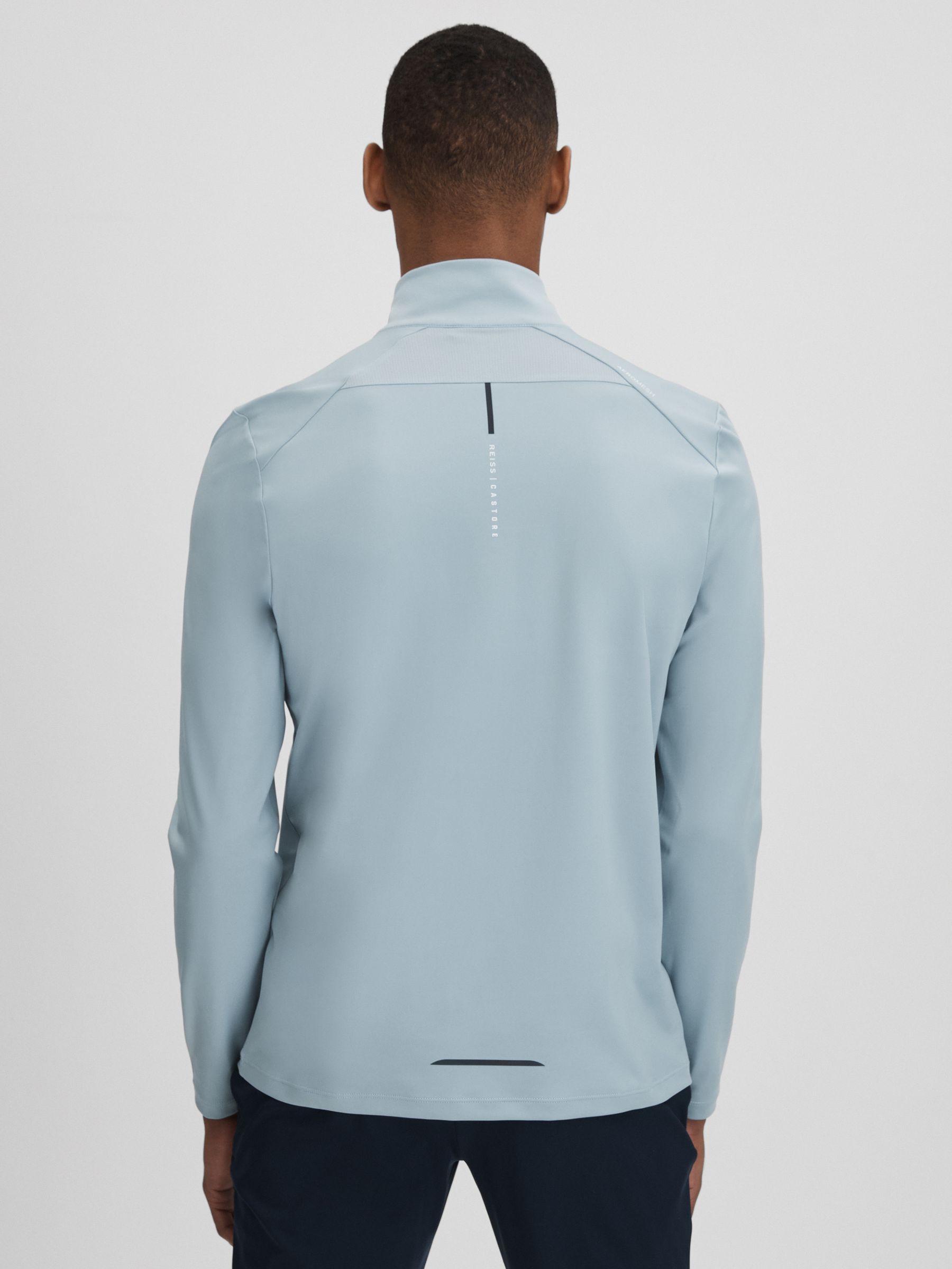 Castore Performance Quarter-Zip Funnel Neck Top in Blue Silver - Image 5 of 8