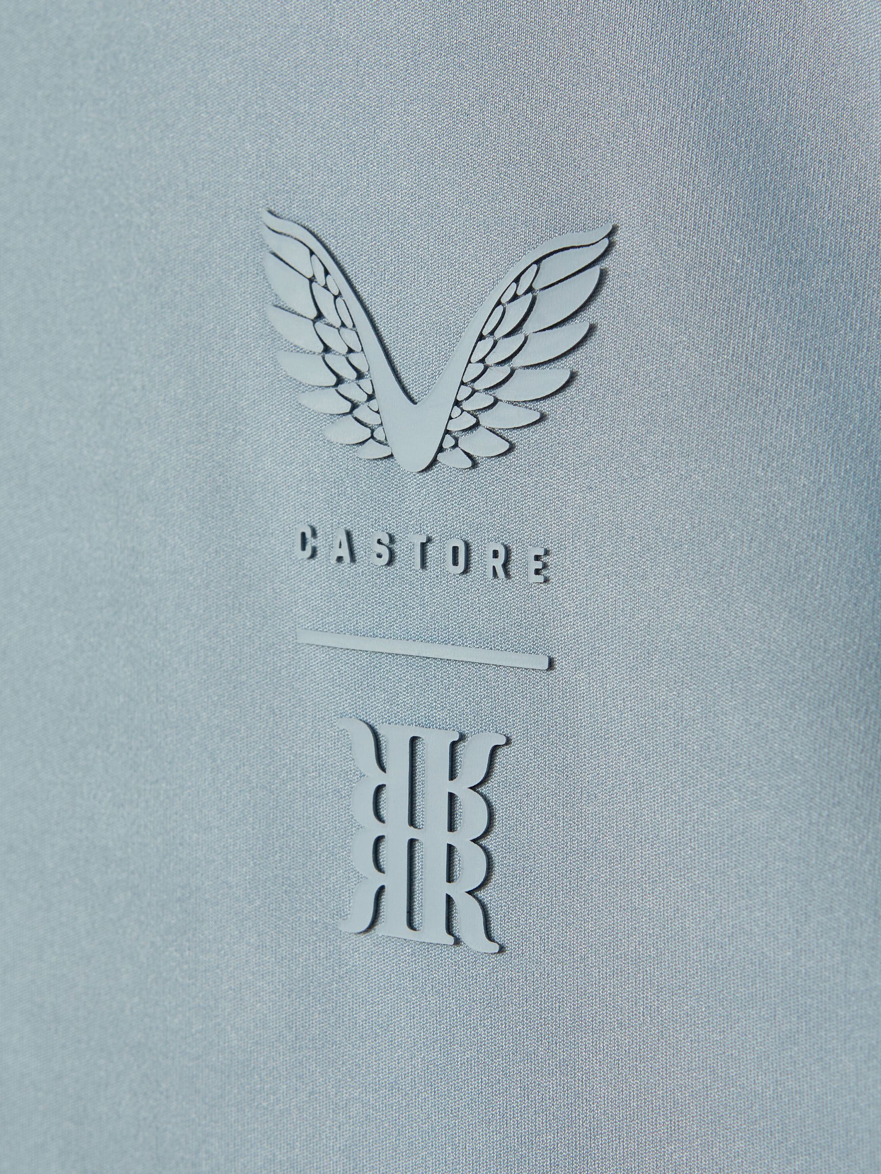 Castore Performance Quarter-Zip Funnel Neck Top in Blue Silver - Image 8 of 8