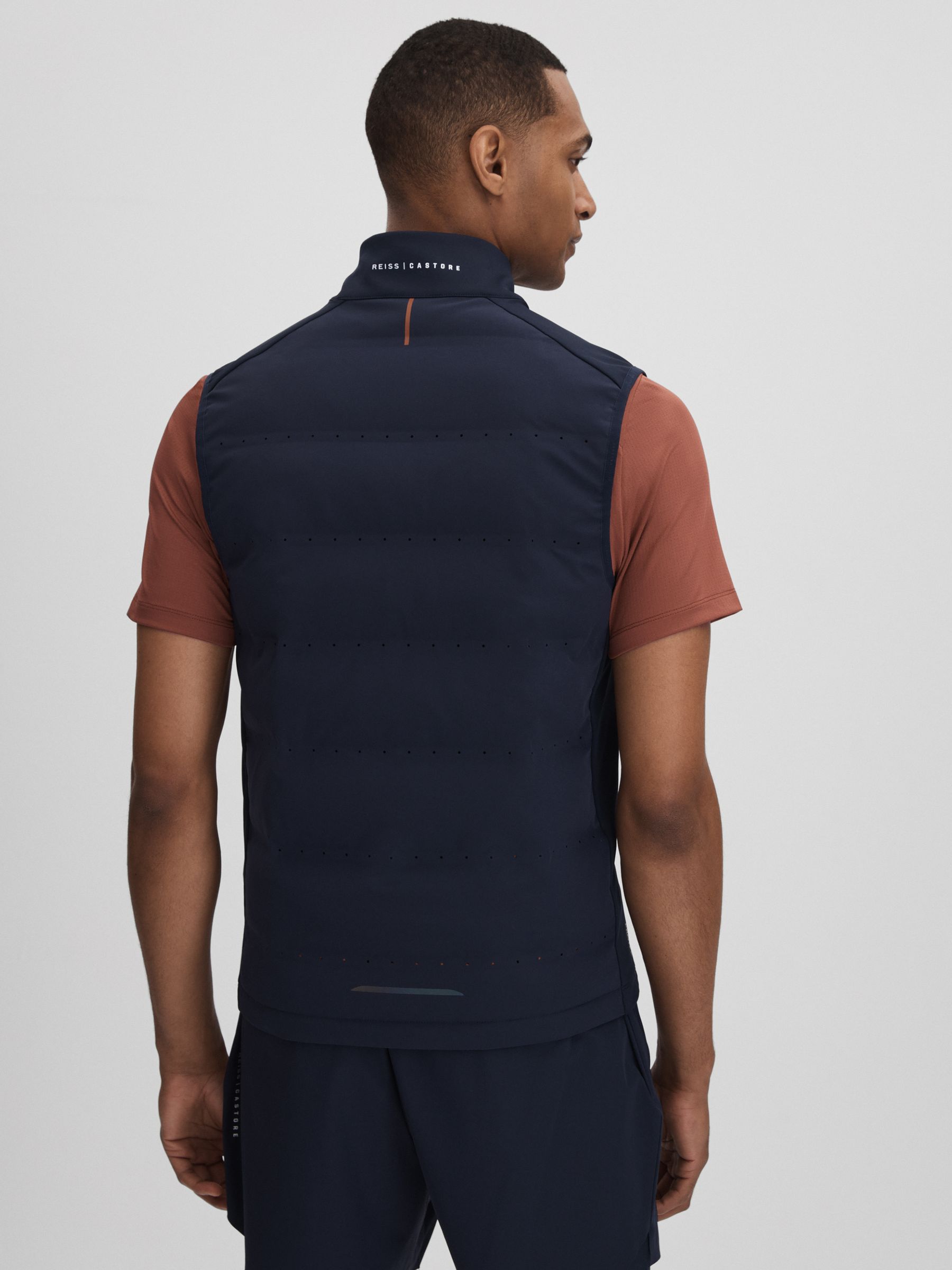 Castore Water Repellent Hybrid Quilted Gilet in Midnight Navy - Image 5 of 8