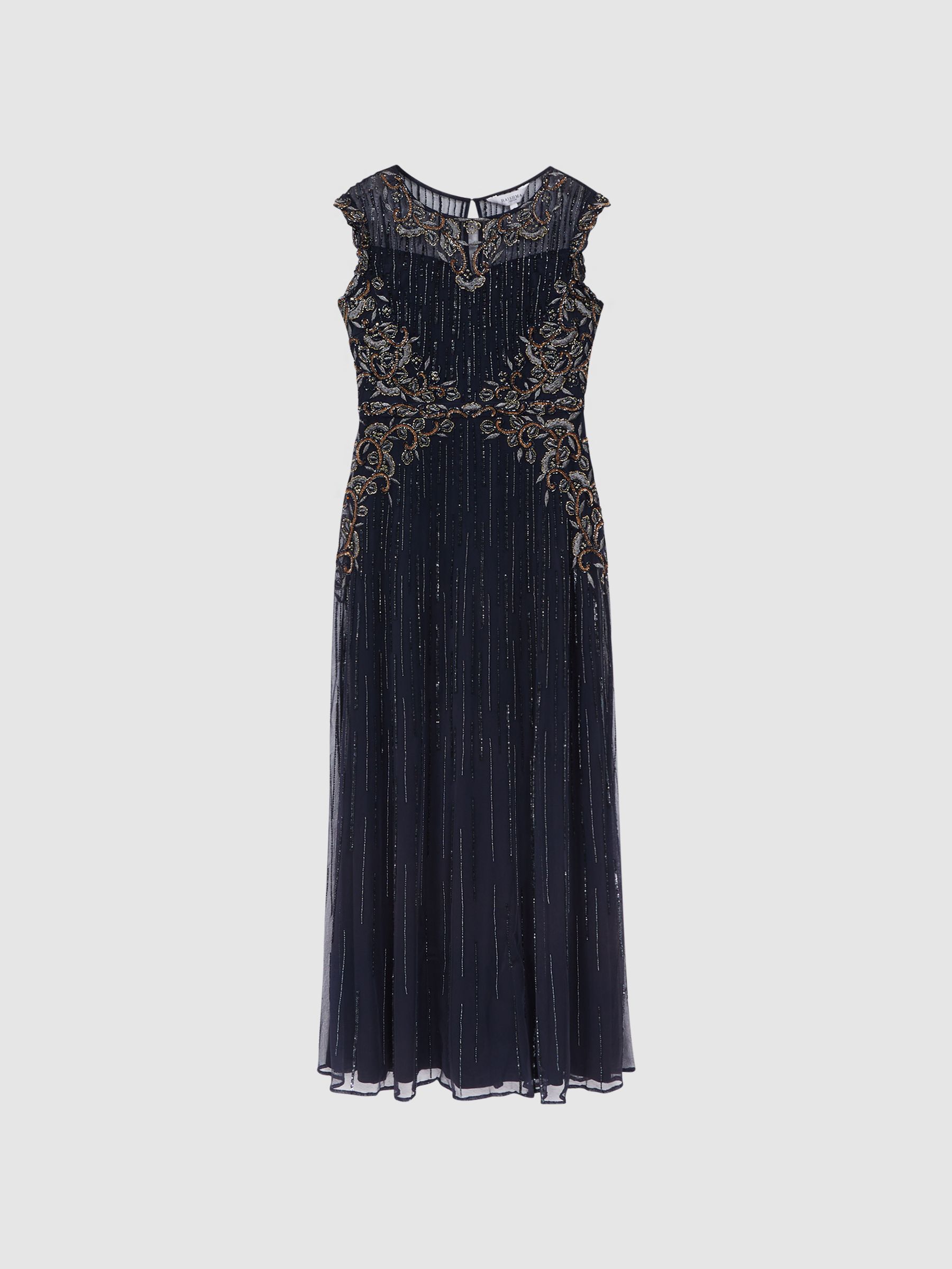 Raishma Embellished Maxi Dress in Navy - Image 2 of 6