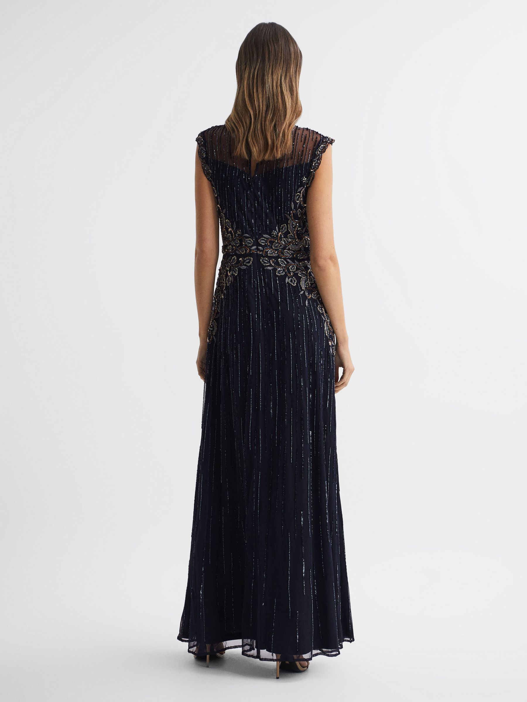 Raishma Embellished Maxi Dress in Navy - Image 5 of 6