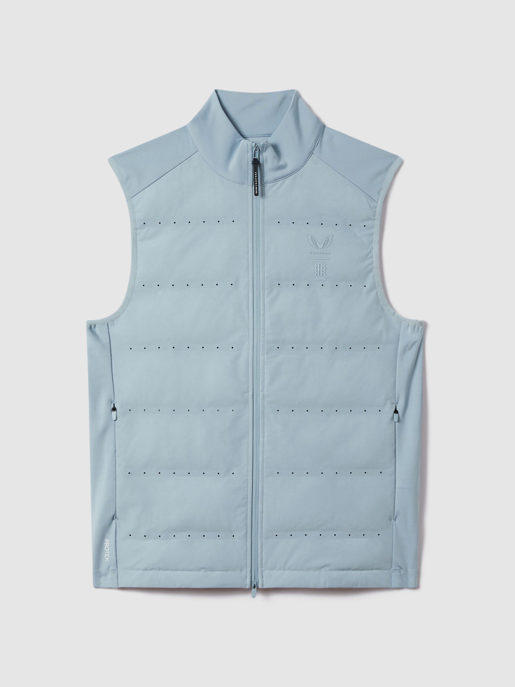 Castore Water Repellent Hybrid Quilted Gilet in Blue Silver - Image 2 of 8