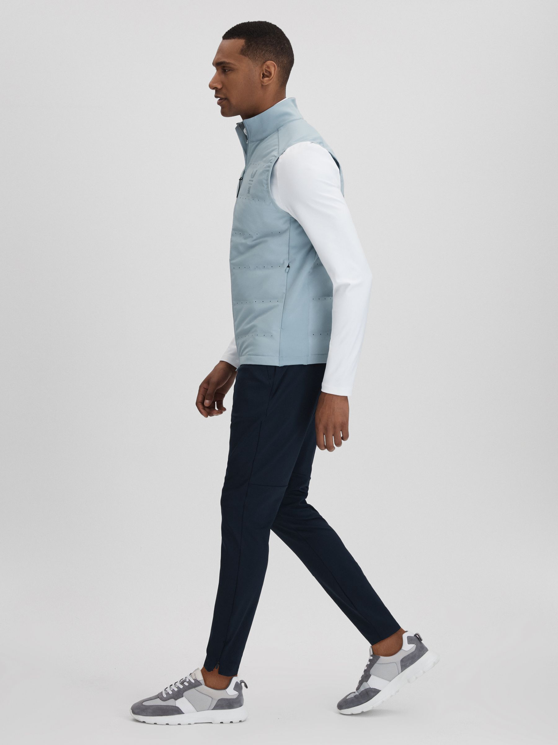 Castore Water Repellent Hybrid Quilted Gilet in Blue Silver - Image 3 of 8