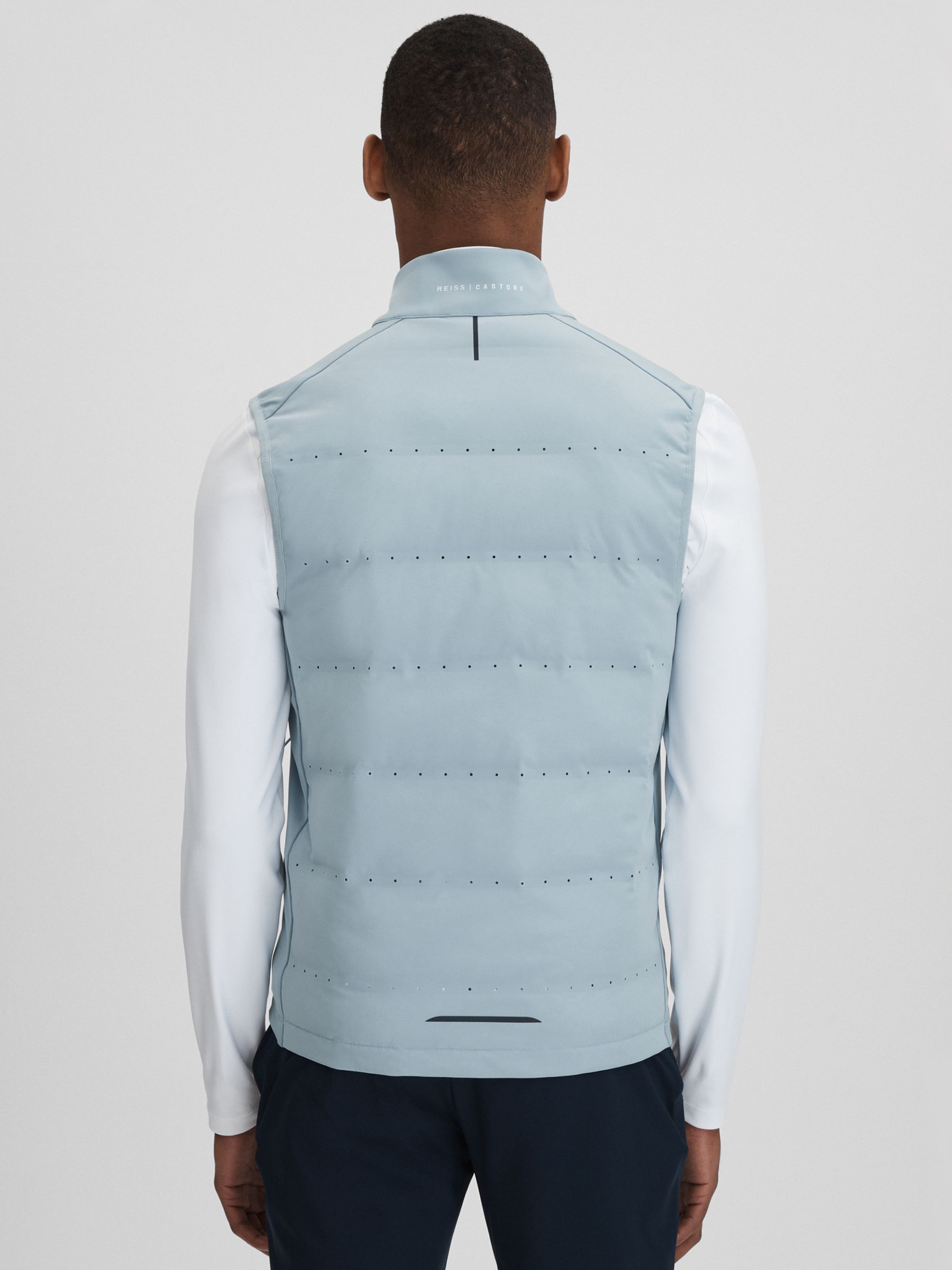Castore Water Repellent Hybrid Quilted Gilet in Blue Silver - Image 5 of 8