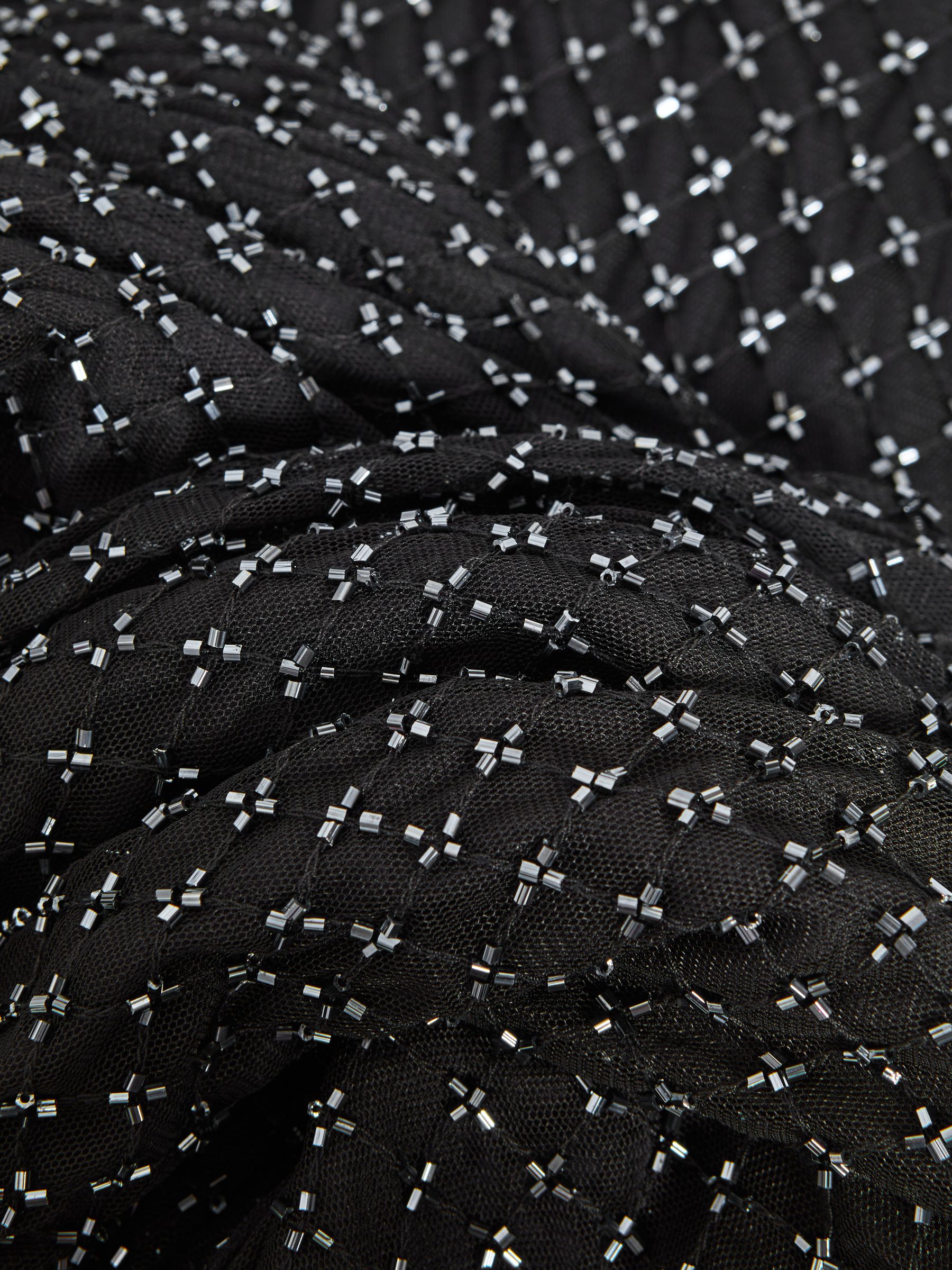 Raishma Embellished Semi-Sheer Maxi Dress in Black/Gunmetal - Image 5 of 5