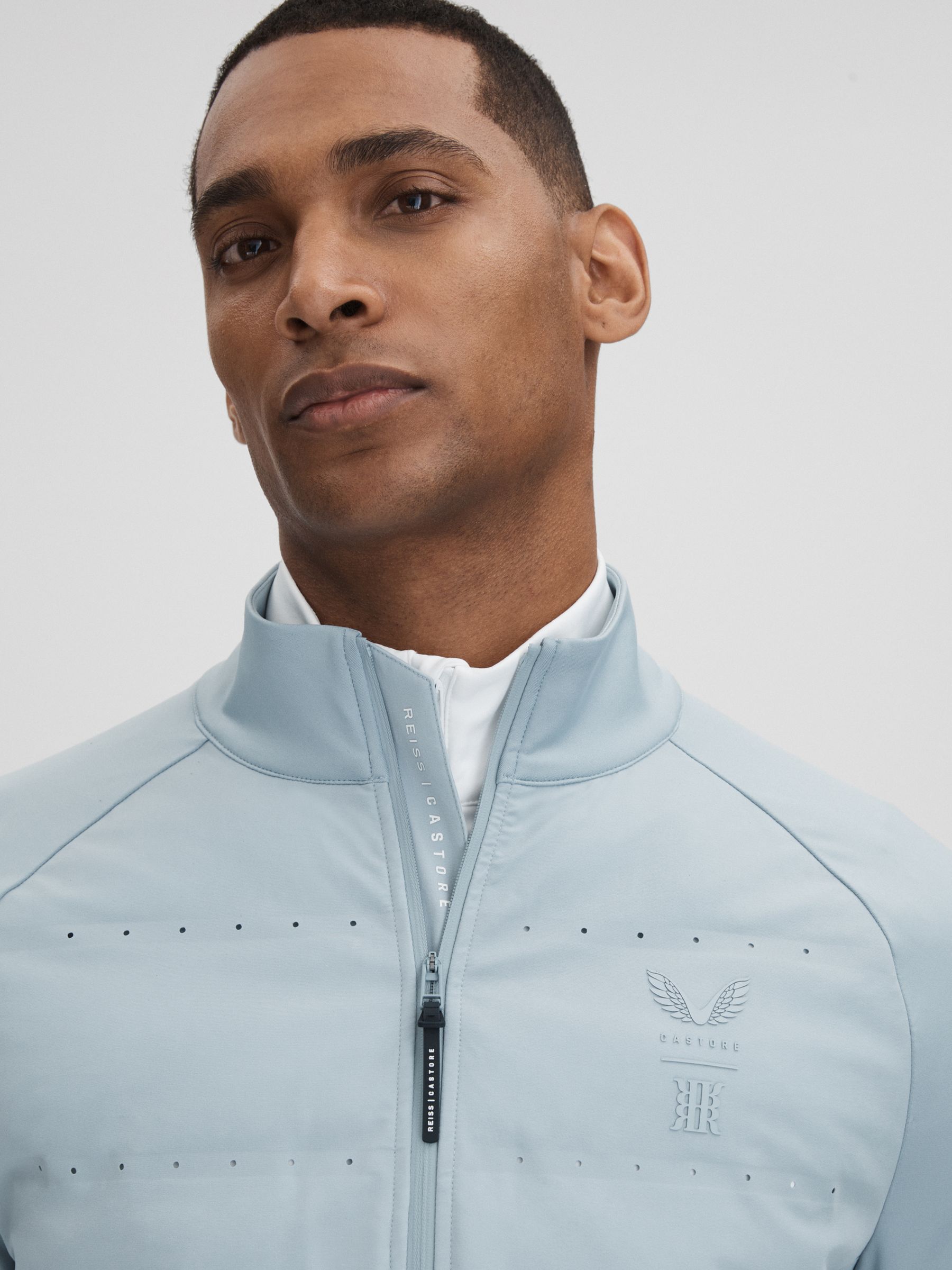 Castore Water Repellent Hybrid Quilted Jacket in Blue Silver - Image 4 of 8