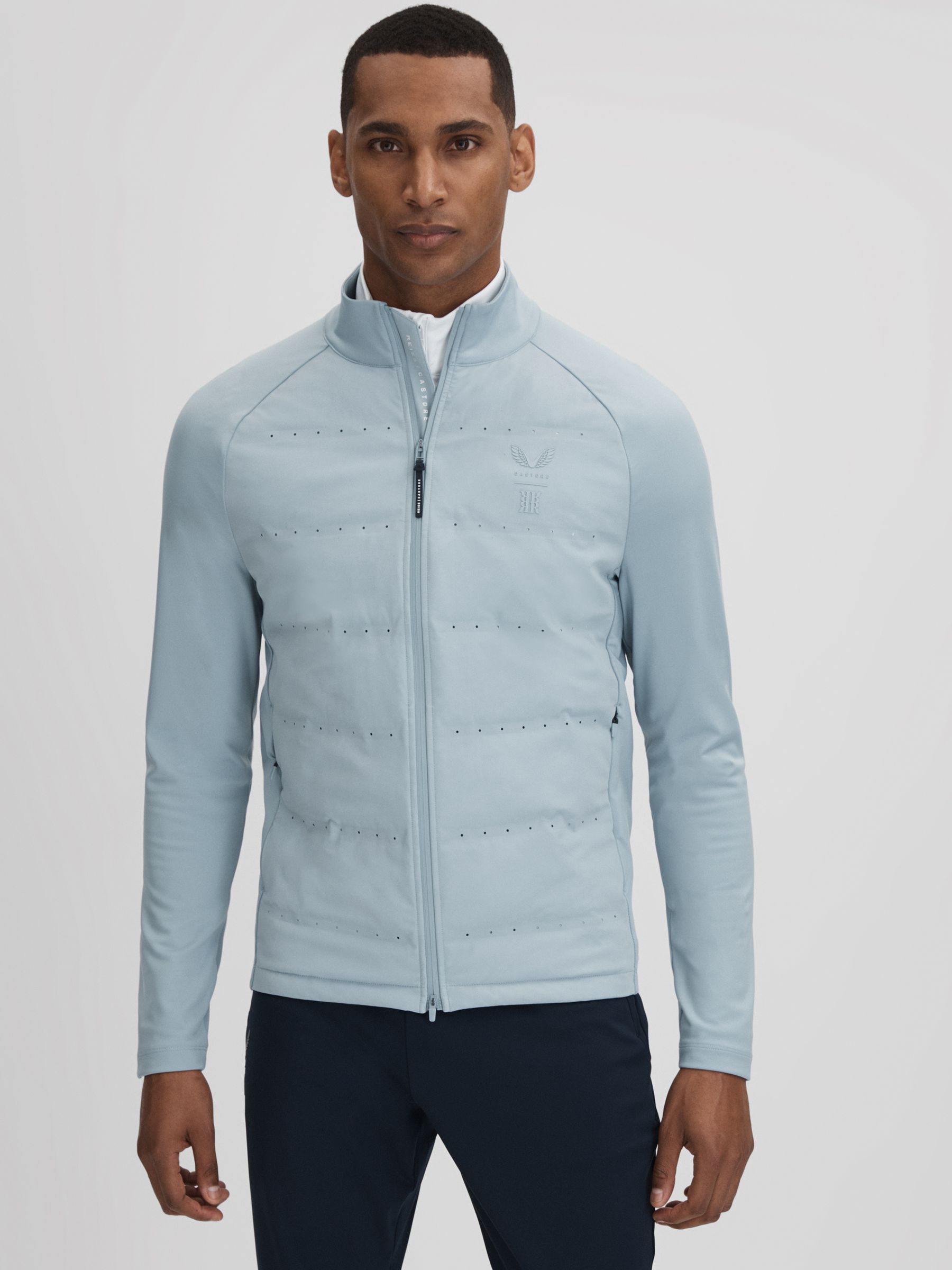 Castore Water Repellent Hybrid Quilted Jacket in Blue Silver - Image 7 of 8