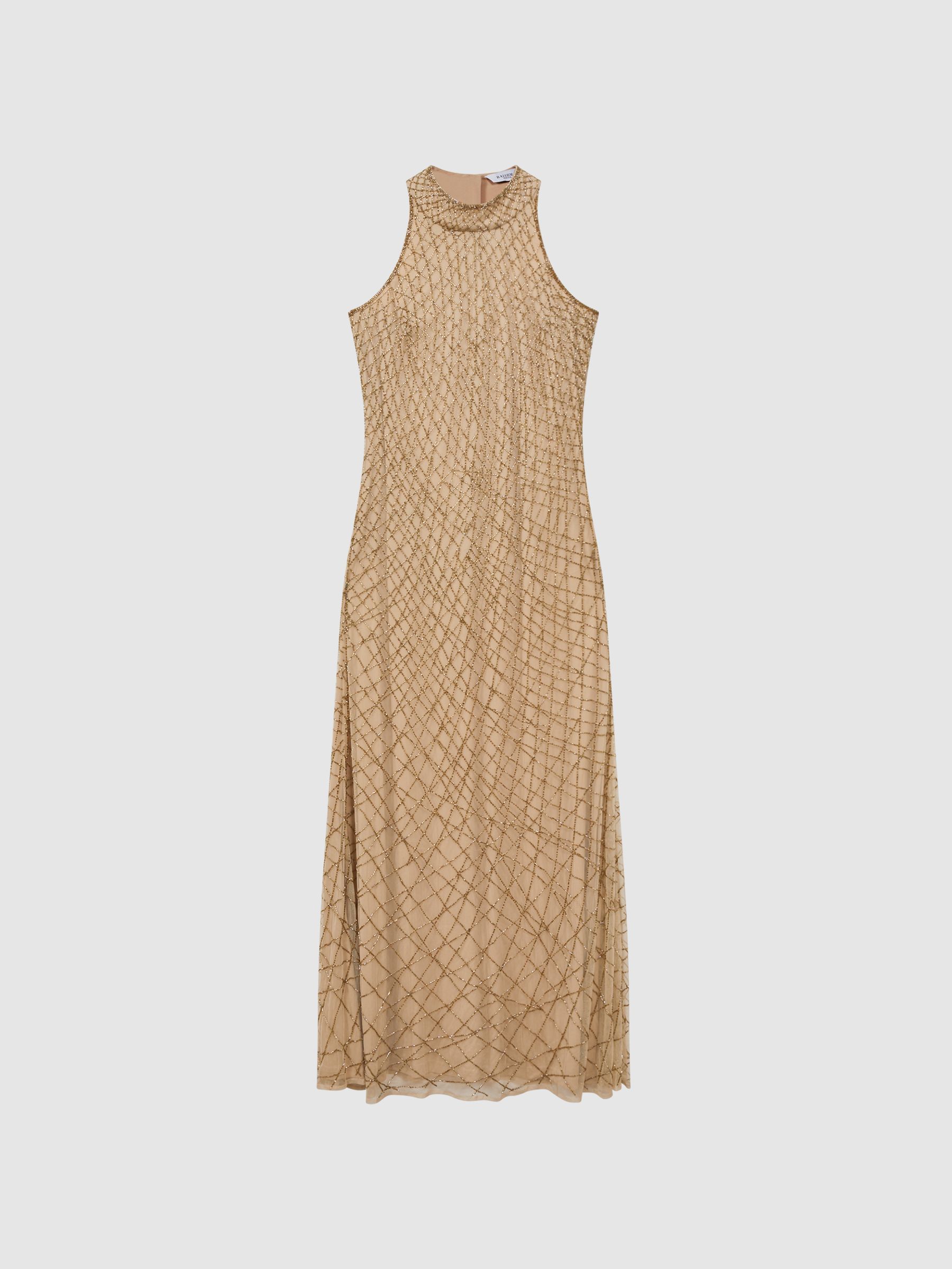 Raishma Embellished Maxi Dress in Gold - Image 2 of 5