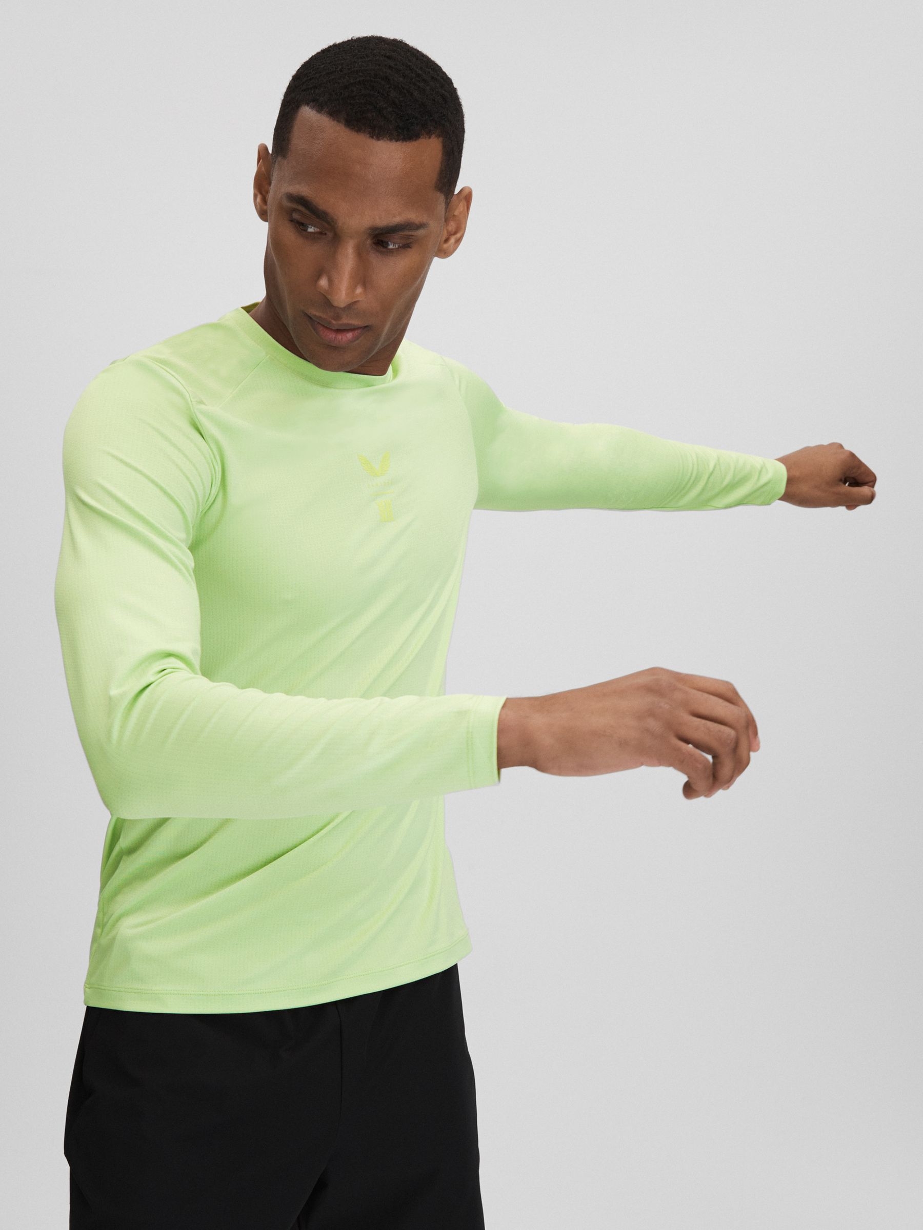 Castore Performance Long Sleeve Top in Iced Citrus Yellow - Image 7 of 9