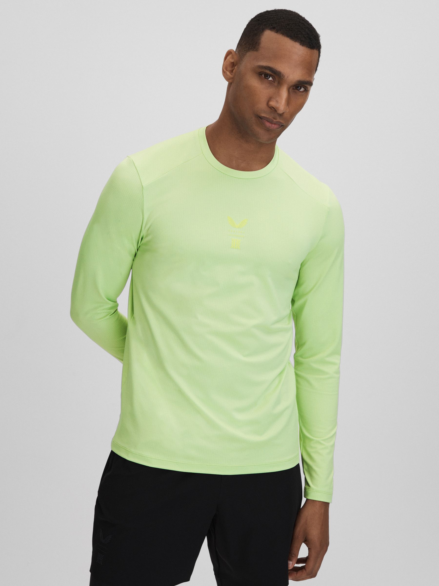 Castore Performance Long Sleeve Top in Iced Citrus Yellow - Image 8 of 9