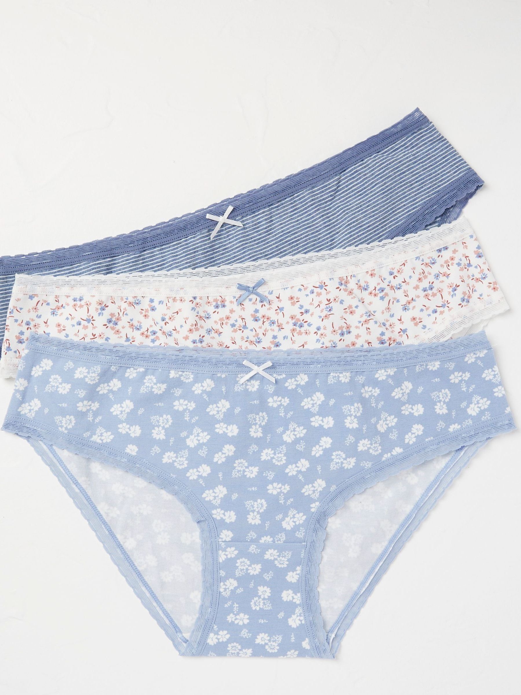 Mini Natural Floral Knickers 3 Pack - Image 1 of 2