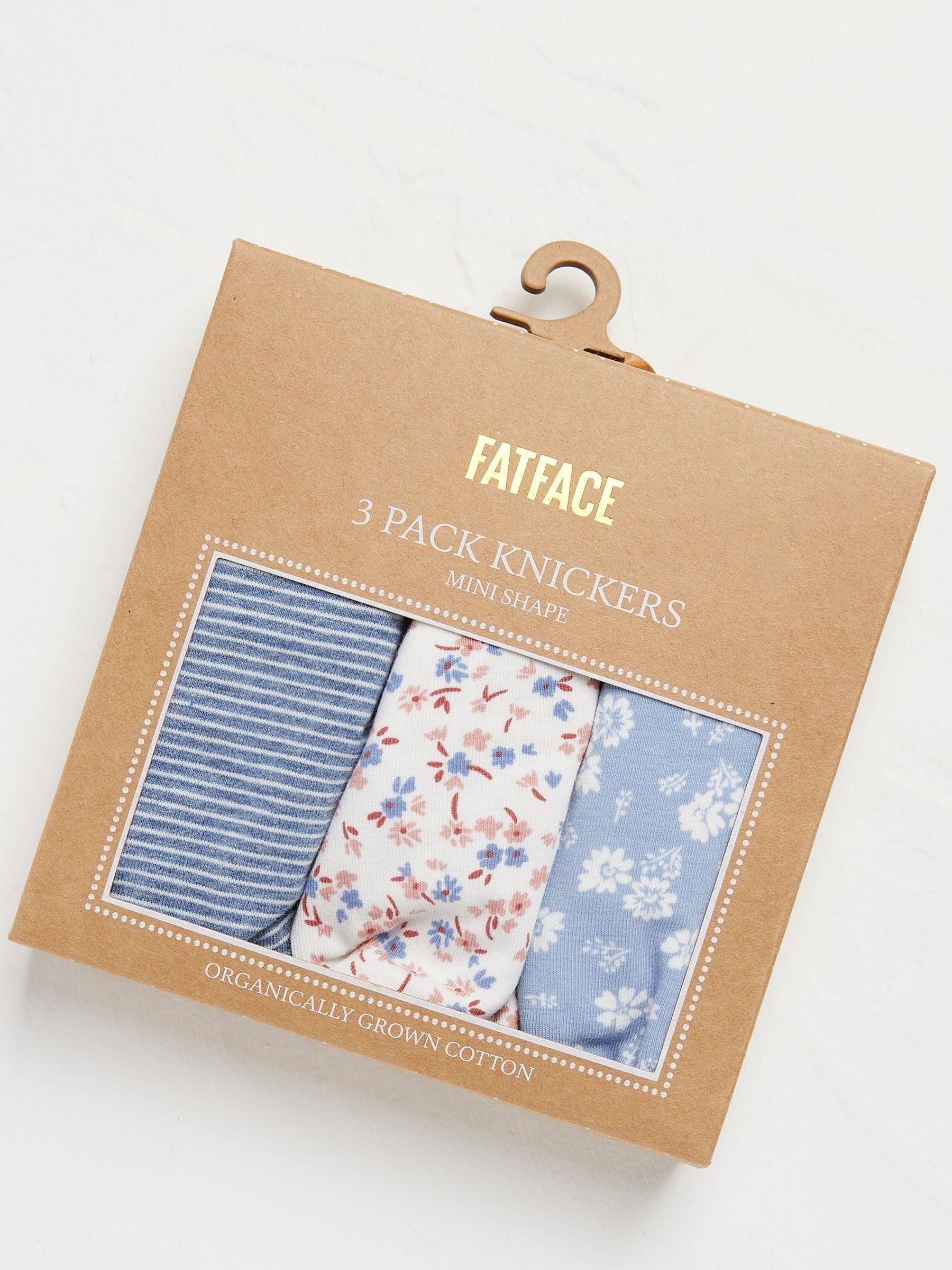 Mini Natural Floral Knickers 3 Pack - Image 2 of 2