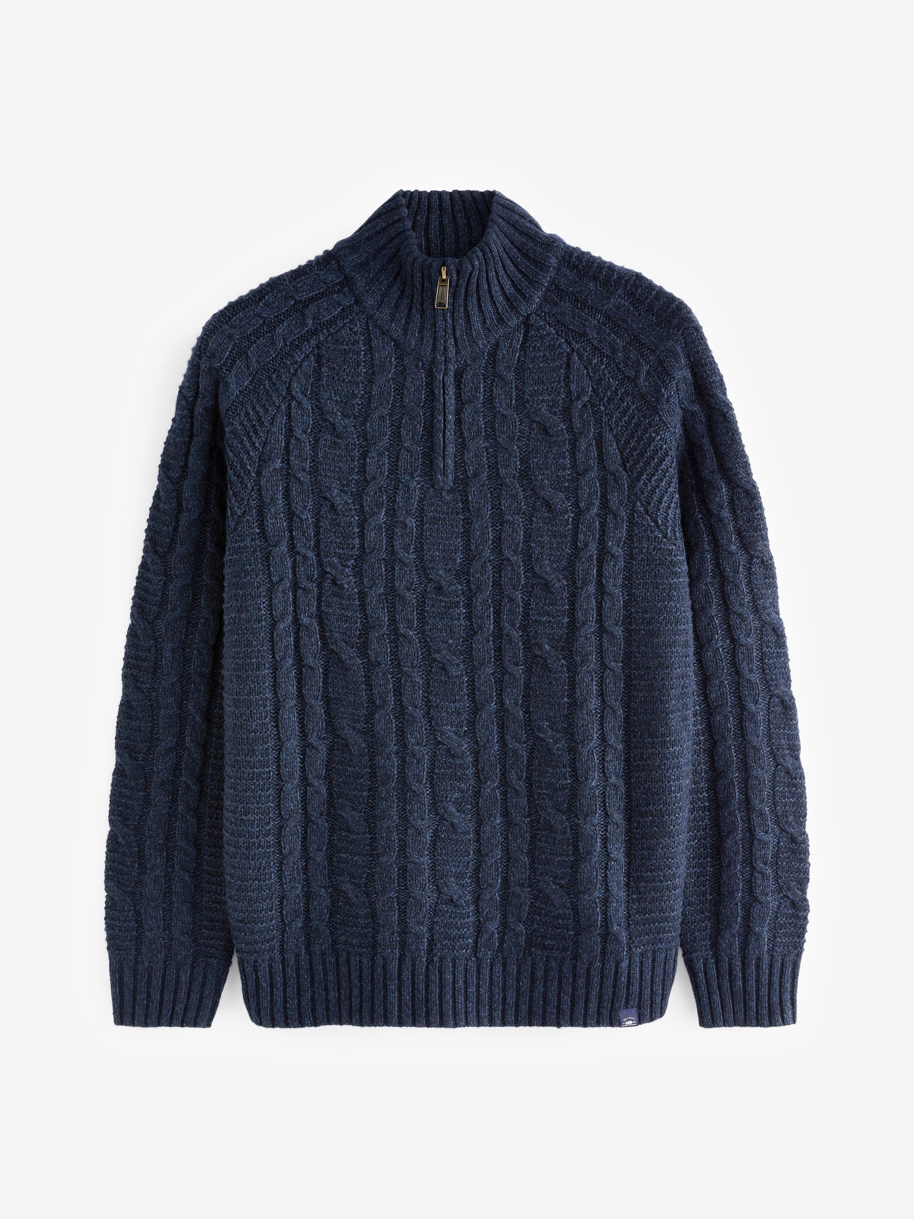 Blue Funtley Cable Half Neck Jumper - Image 5 of 5