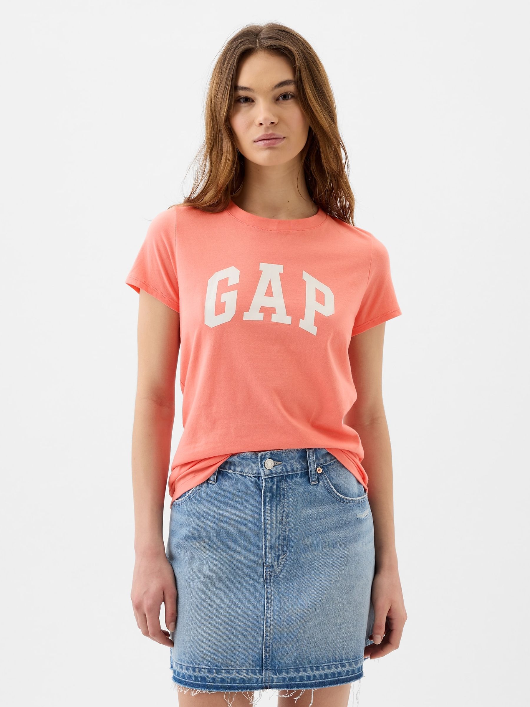 Pink Cotton Logo Short Sleeve Crew Neck T-Shirt - Image 1 of 2