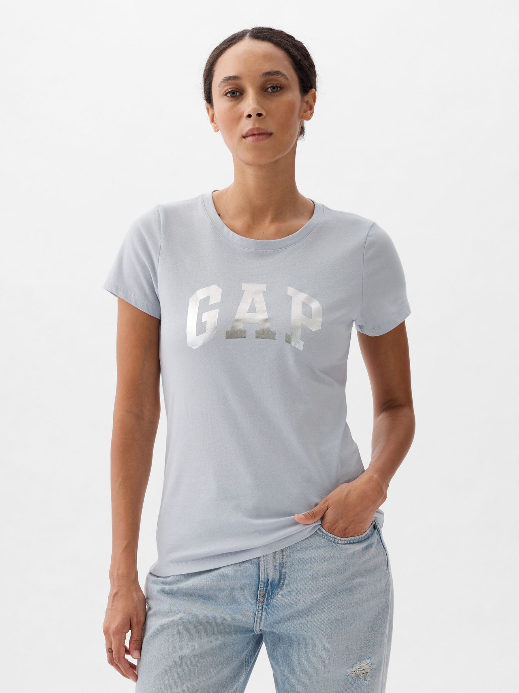 Blue Cotton Logo Short Sleeve Crew Neck T-Shirt - Image 1 of 2