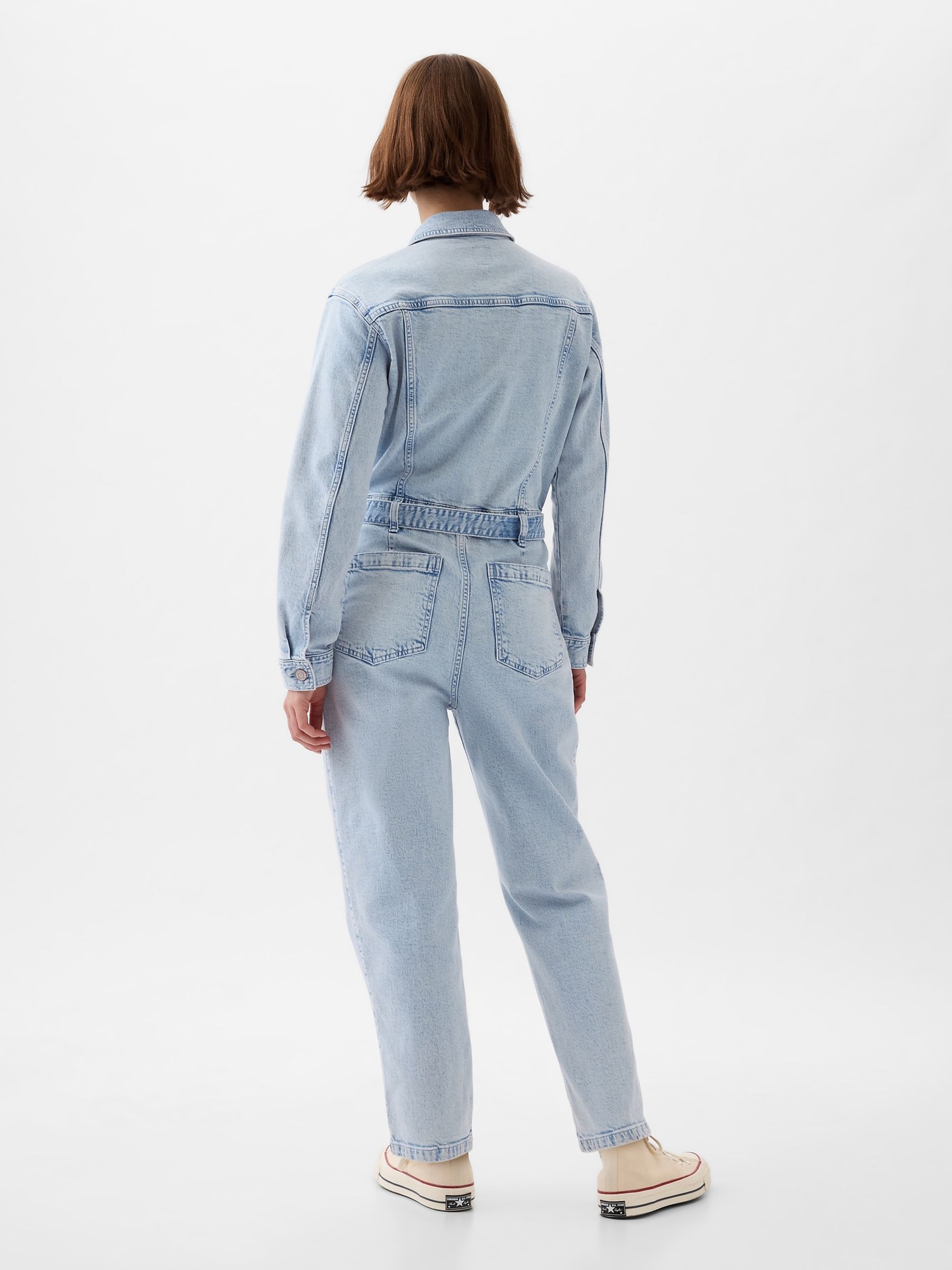 Blue Belted Denim Jumpsuit - Image 2 of 5