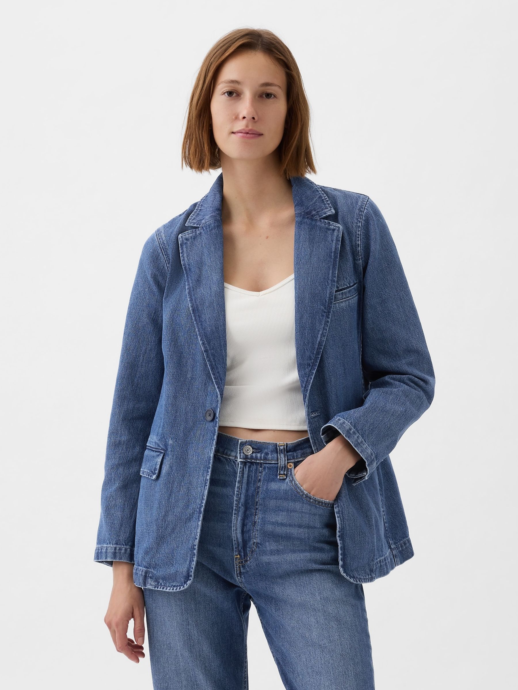 Blue Denim Blazer - Image 1 of 5