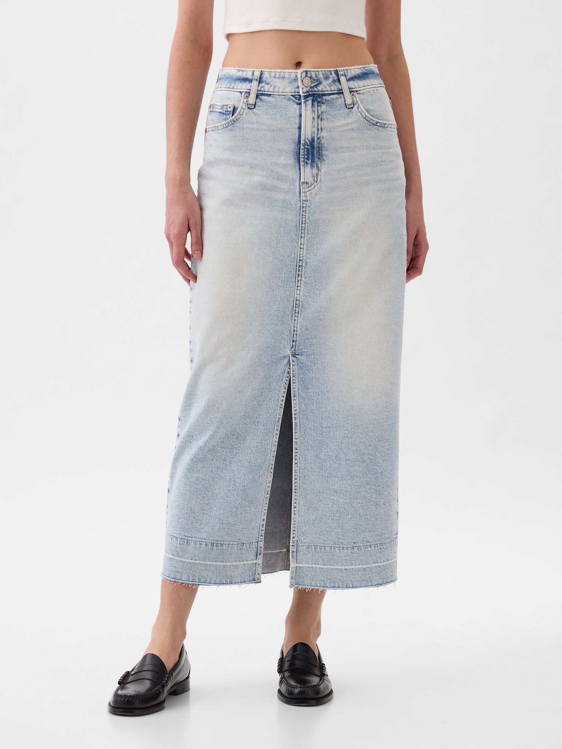 Blue Denim Maxi Skirt - Image 1 of 1