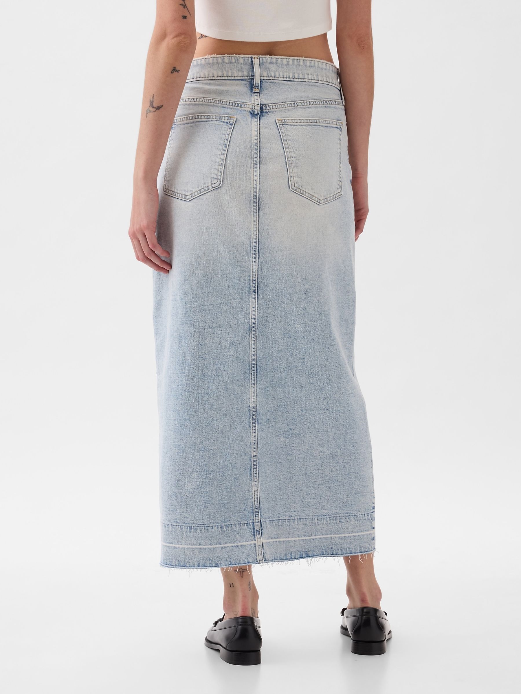 Blue Denim Maxi Skirt - Image 2 of 5