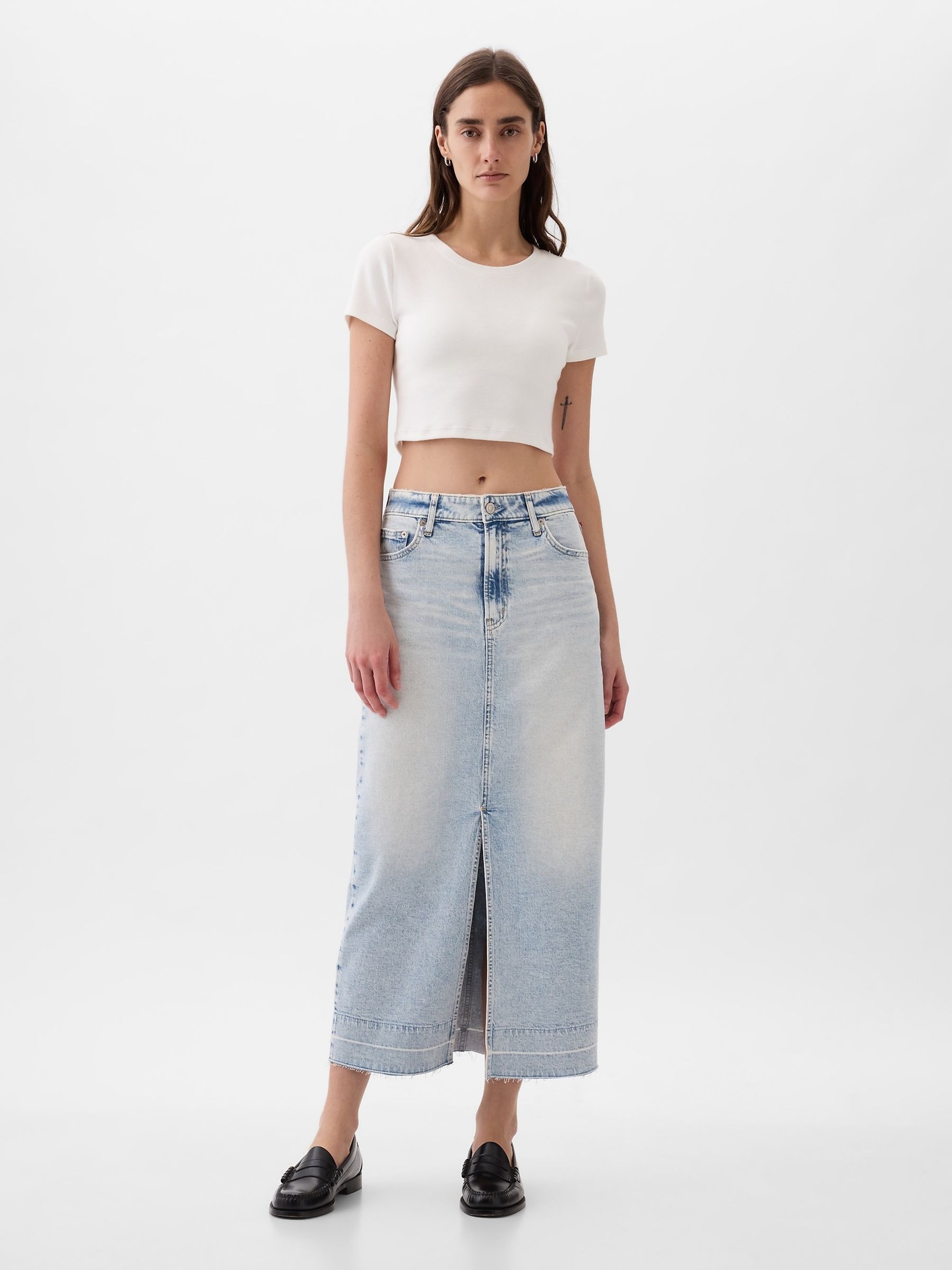 Blue Denim Maxi Skirt - Image 3 of 5