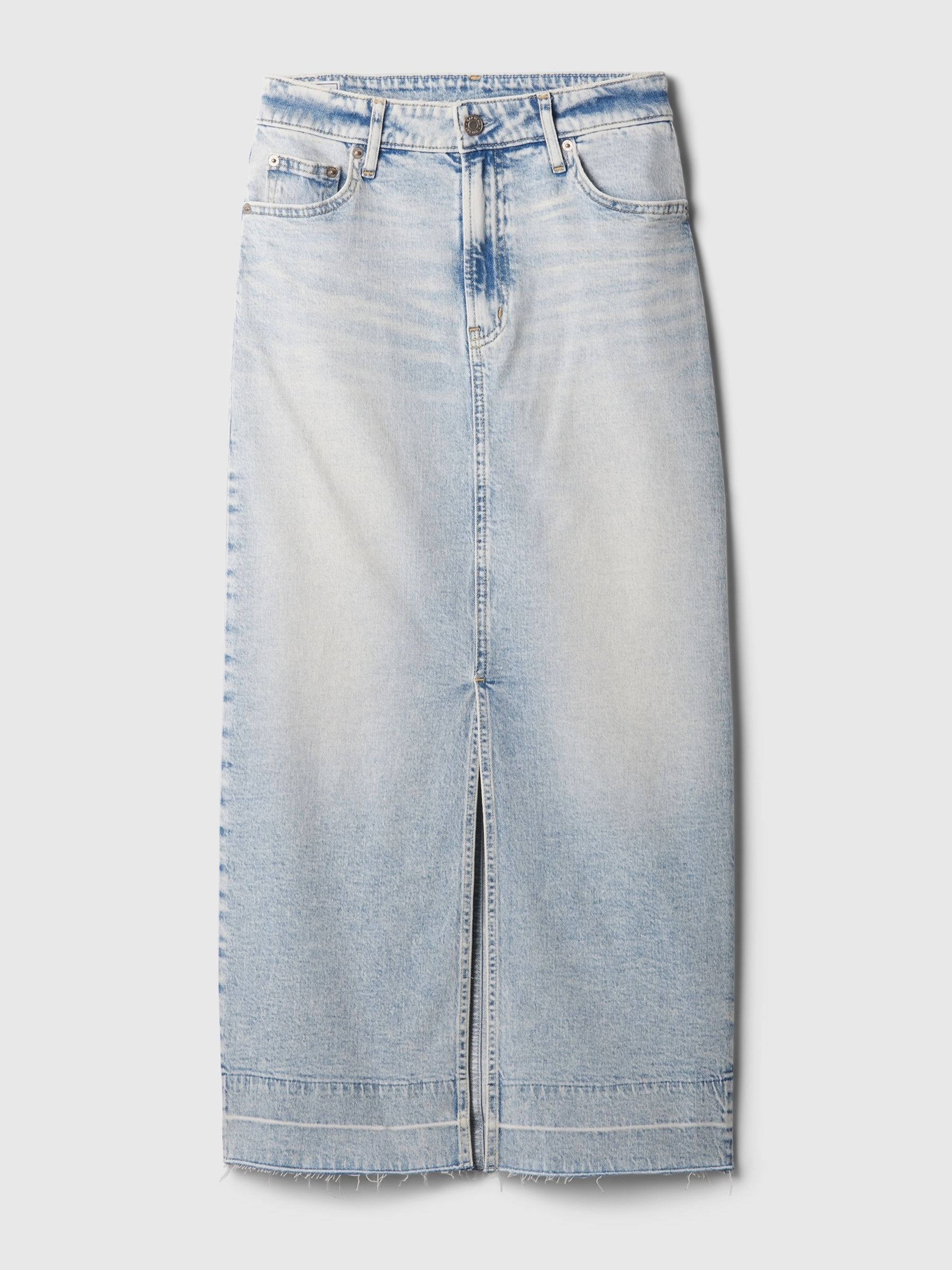 Blue Denim Maxi Skirt - Image 4 of 5