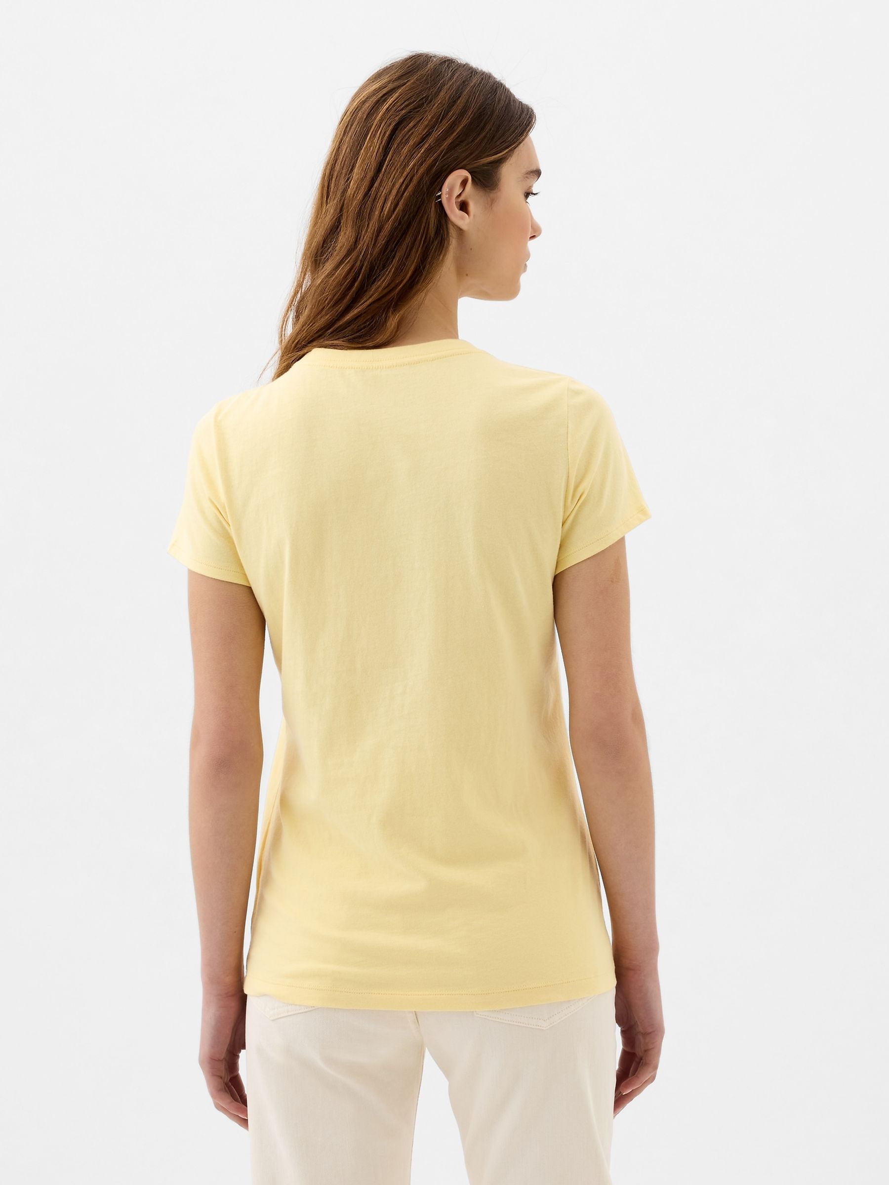 Yellow Cotton Logo Short Sleeve Crew Neck T-Shirt - Image 2 of 2