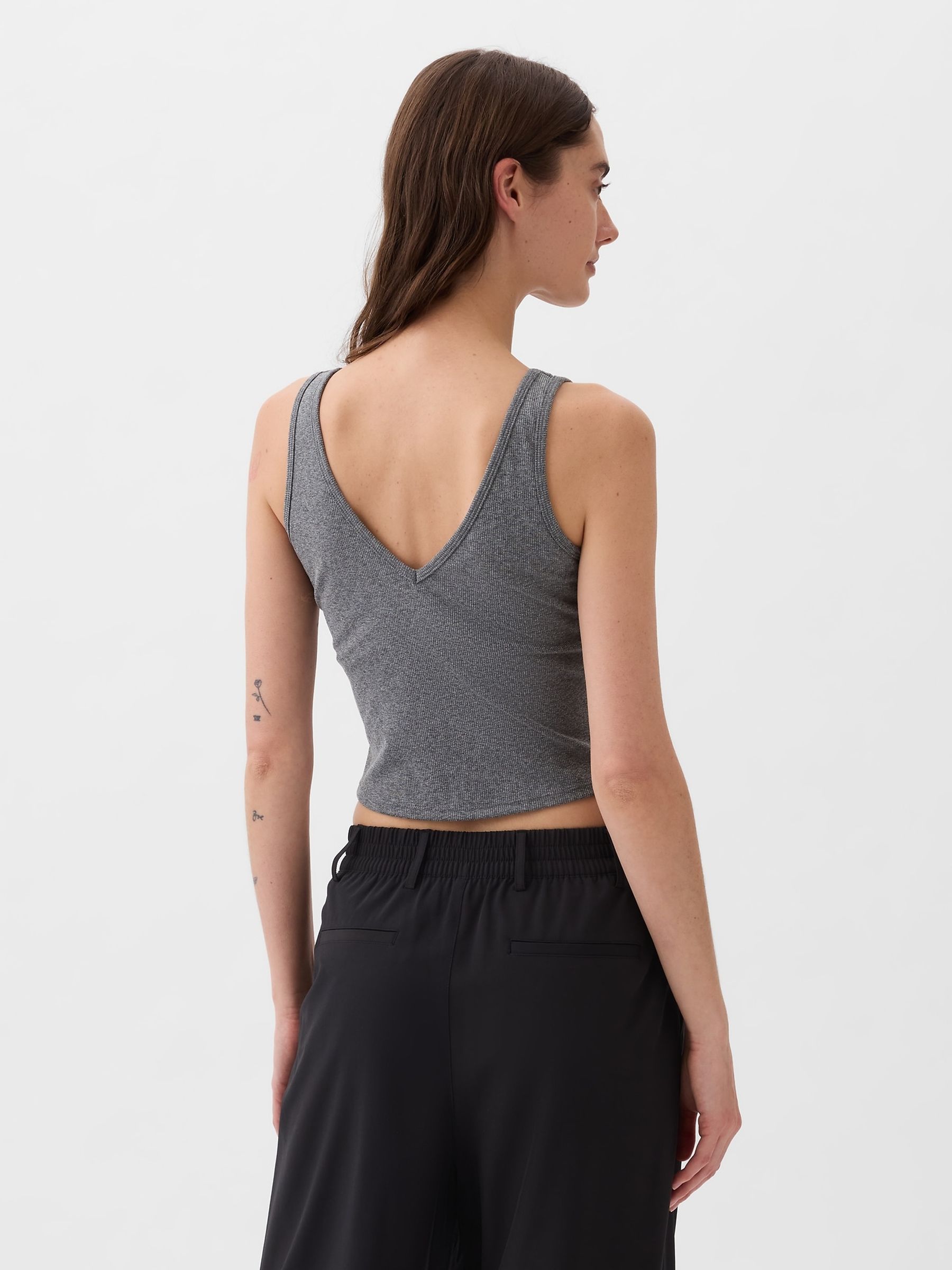 Grey Built-in-Bra V-Neck Vest - Image 2 of 5
