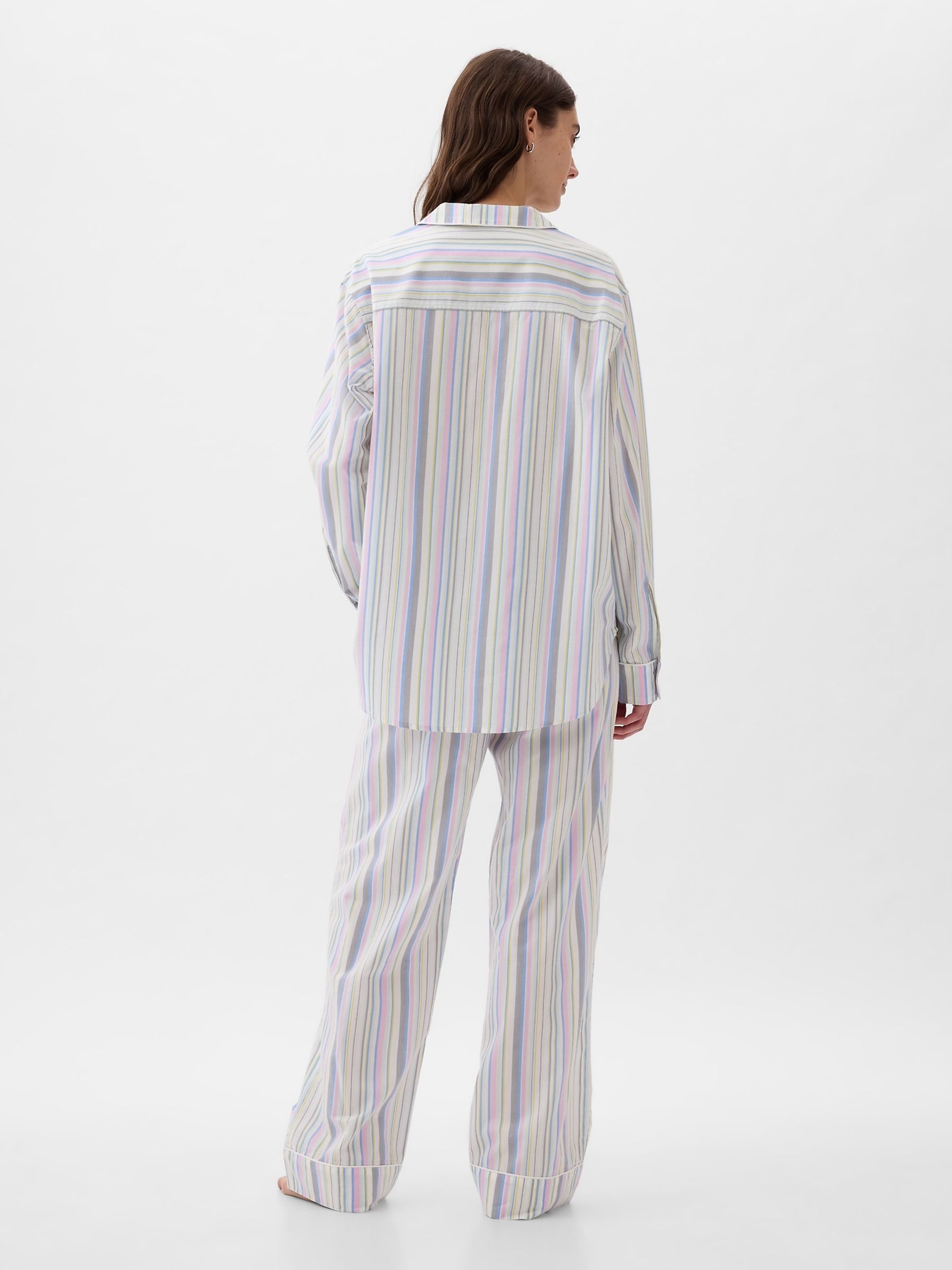 Blue Stripe Poplin Pyjama Long Sleeve Shirt - Image 2 of 3