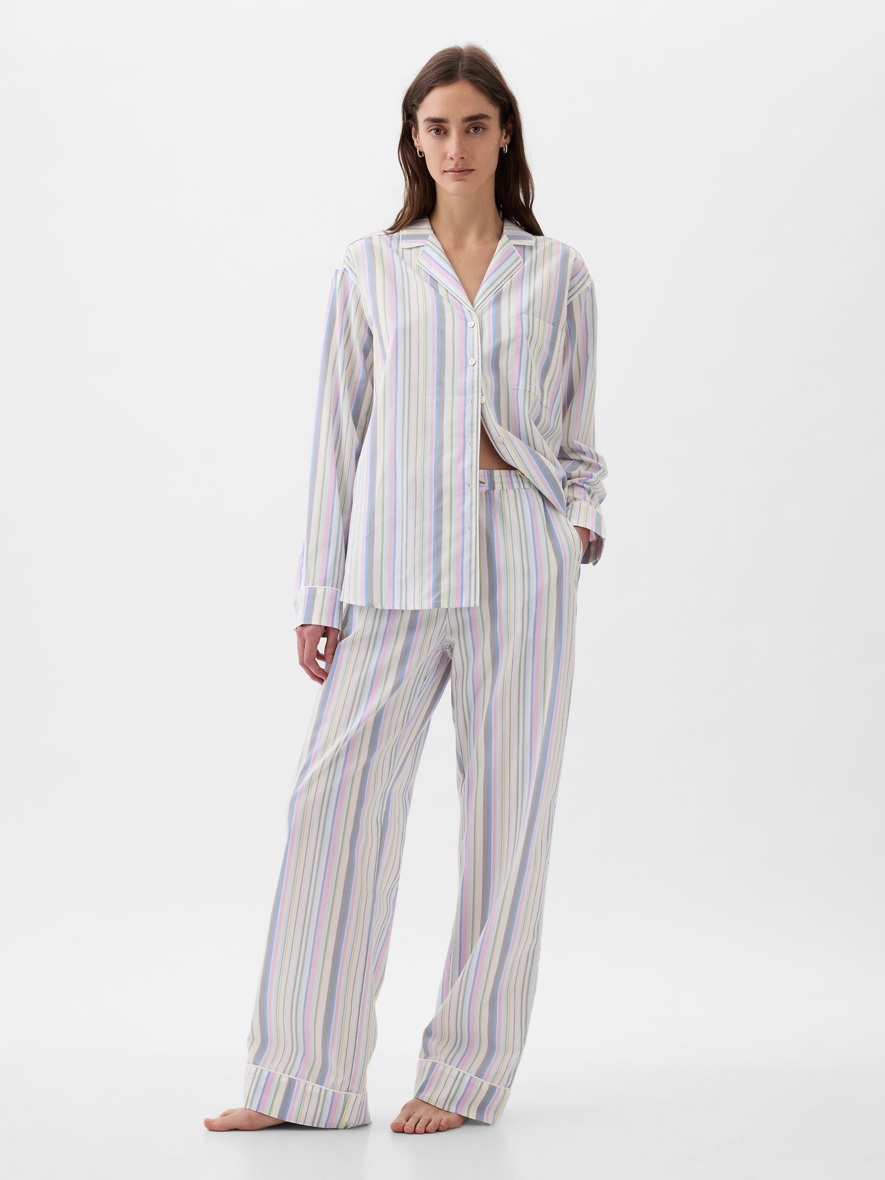 Blue Stripe Poplin Pyjama Trousers - Image 1 of 3