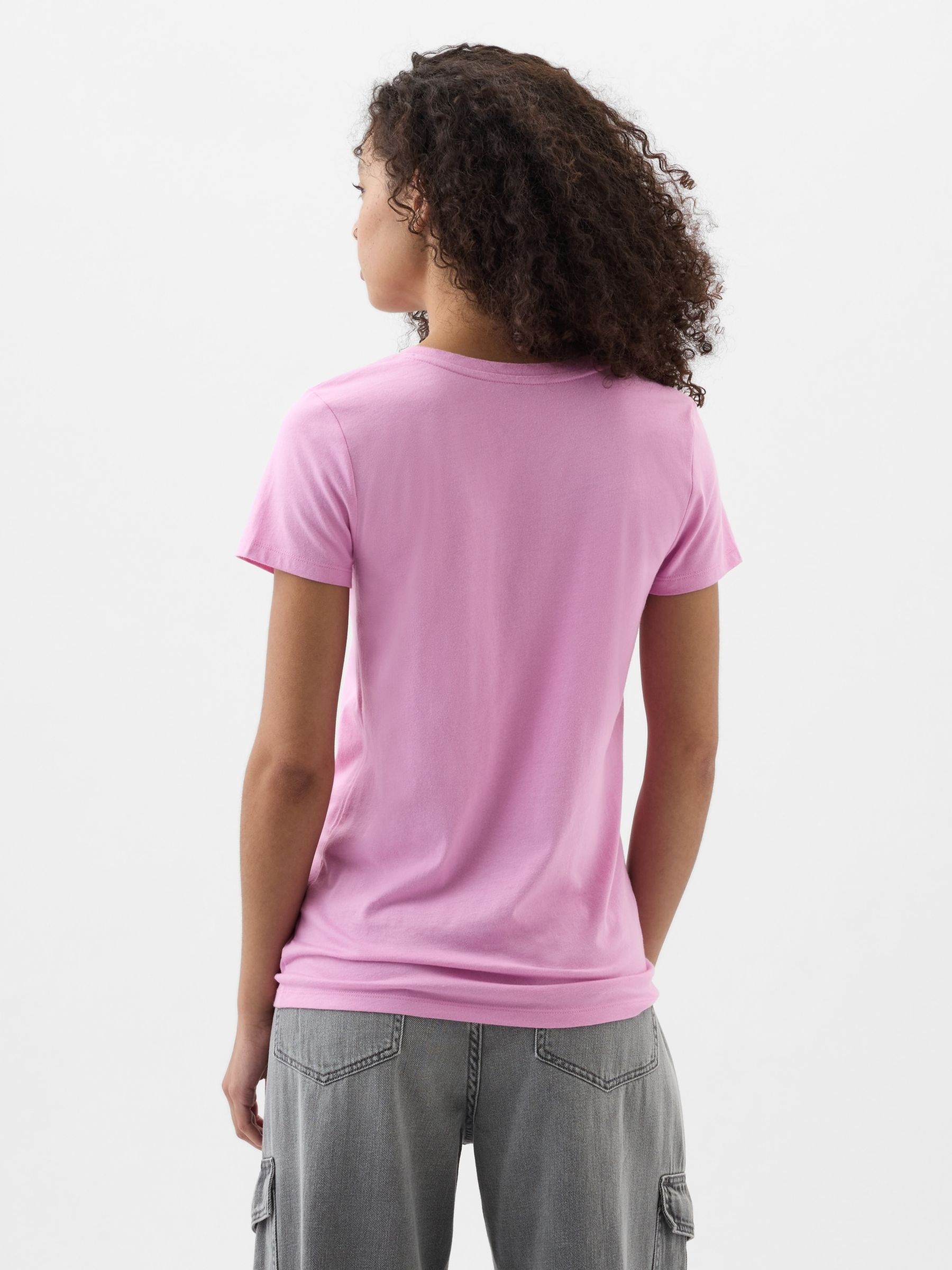 Pink Favourite Short Sleeve V Neck T-Shirt - Image 2 of 2