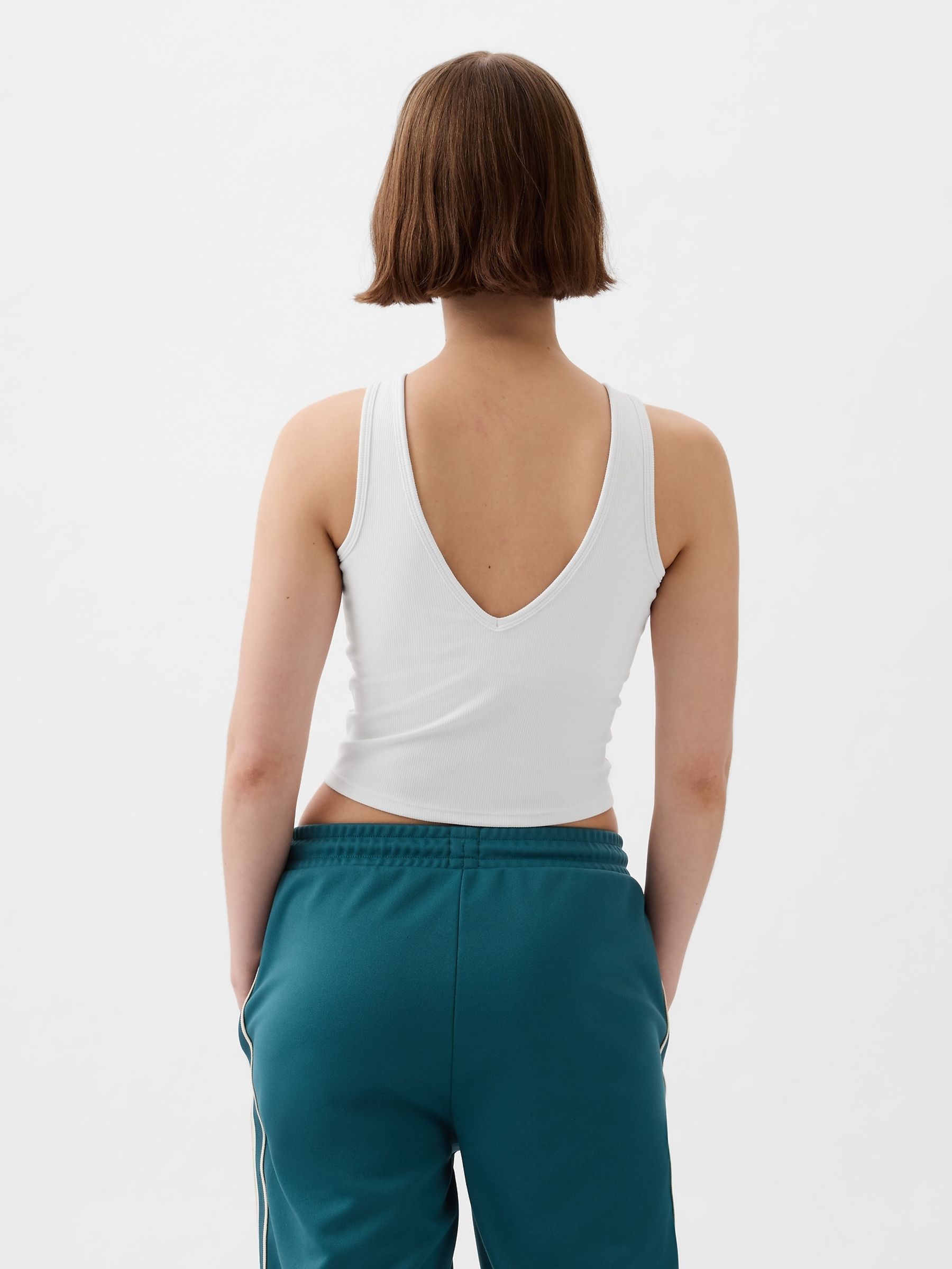 White Built-in-Bra V-Neck Vest - Image 2 of 5