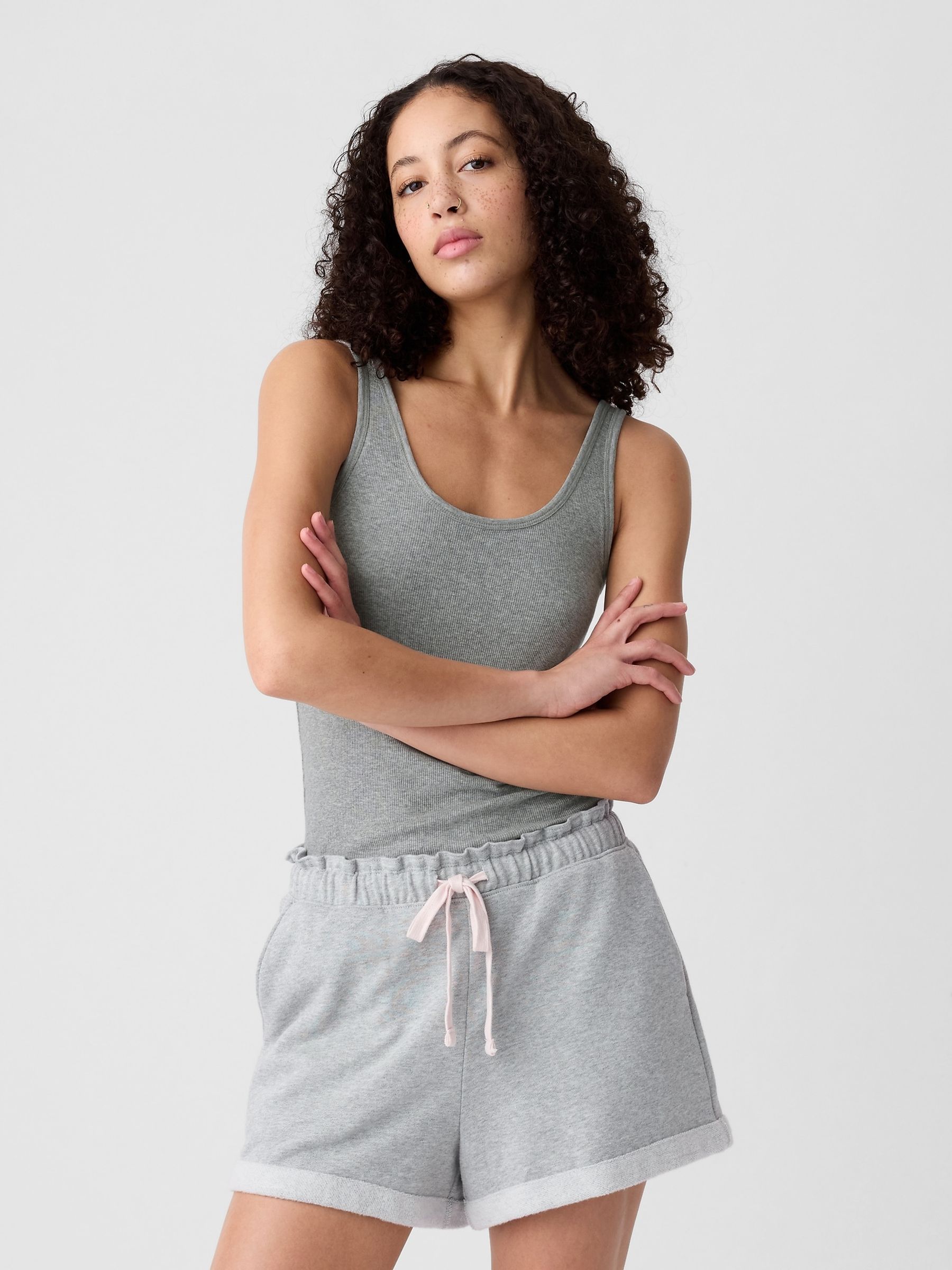 Grey Ribbed Support Vest - Image 1 of 5