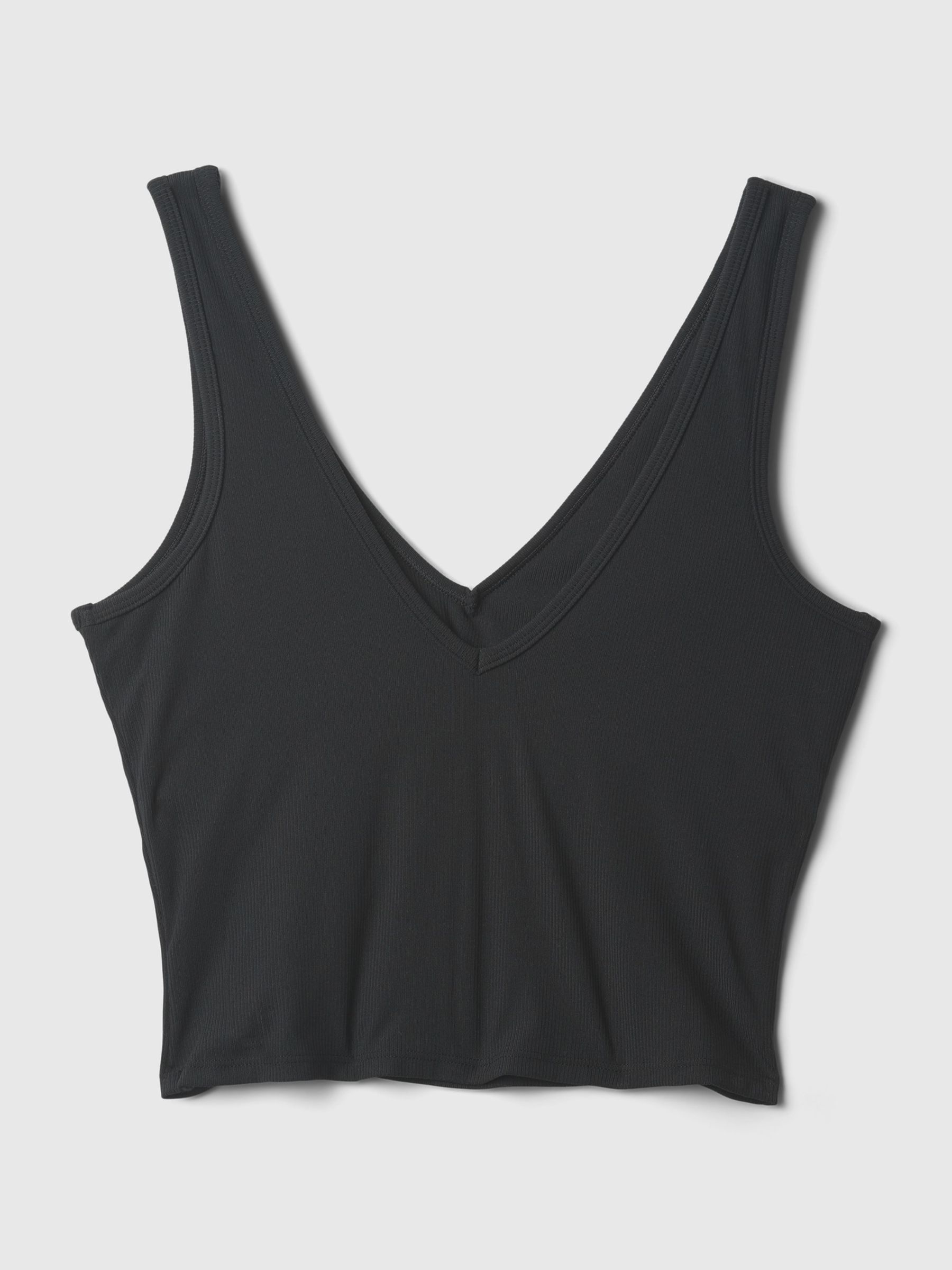 Black Built-in-Bra V-Neck Vest - Image 4 of 5