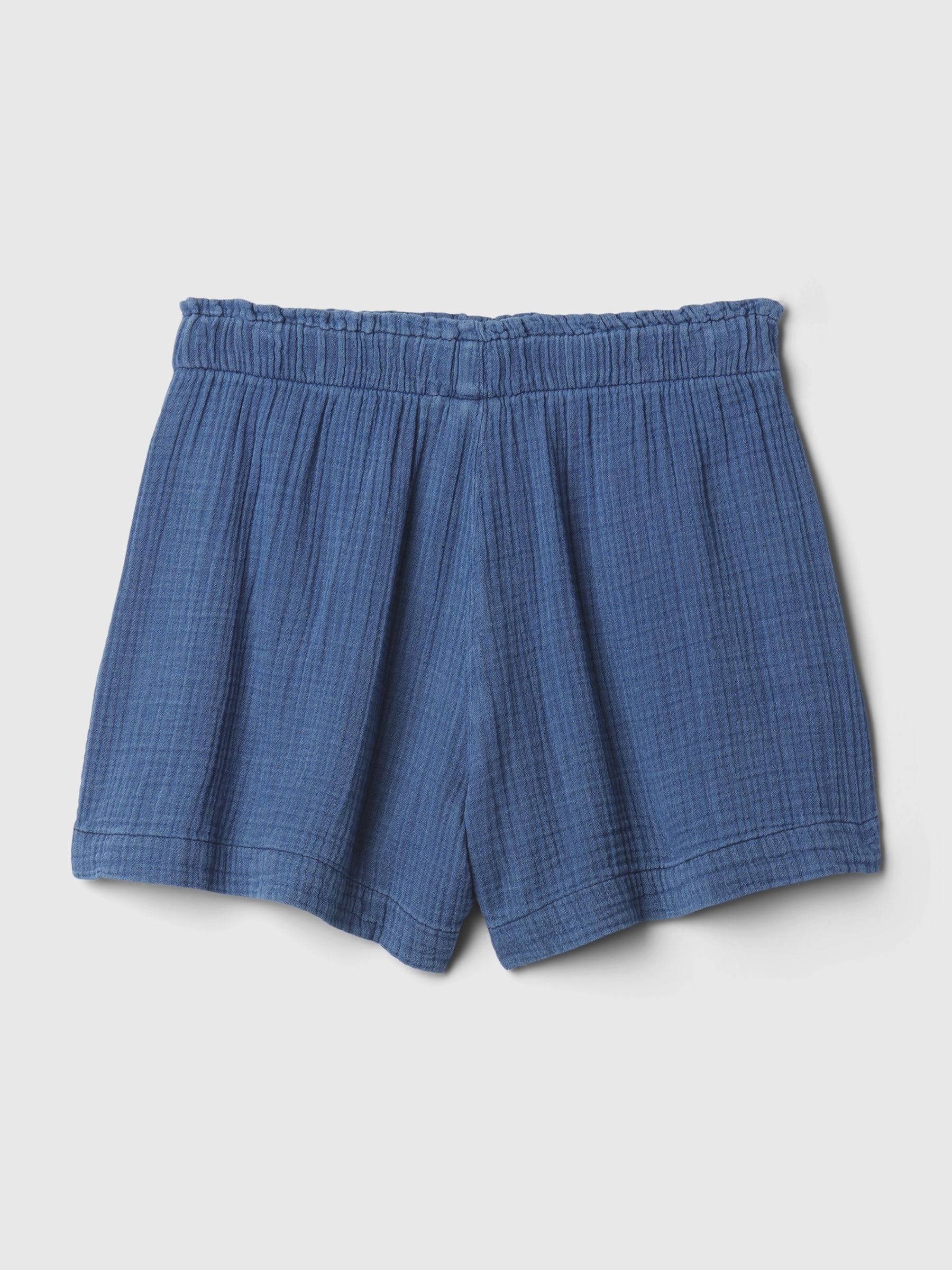 Blue Crinkle Cotton Pull On Short - Image 8 of 9