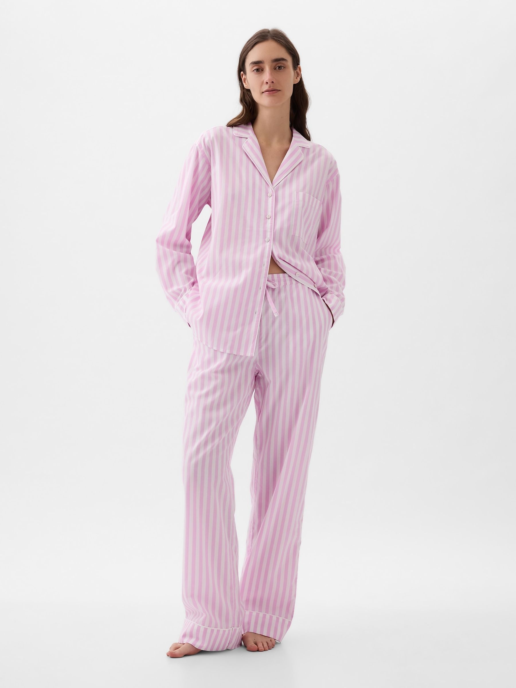 Pink Stripe Poplin Pyjama Trousers - Image 1 of 1