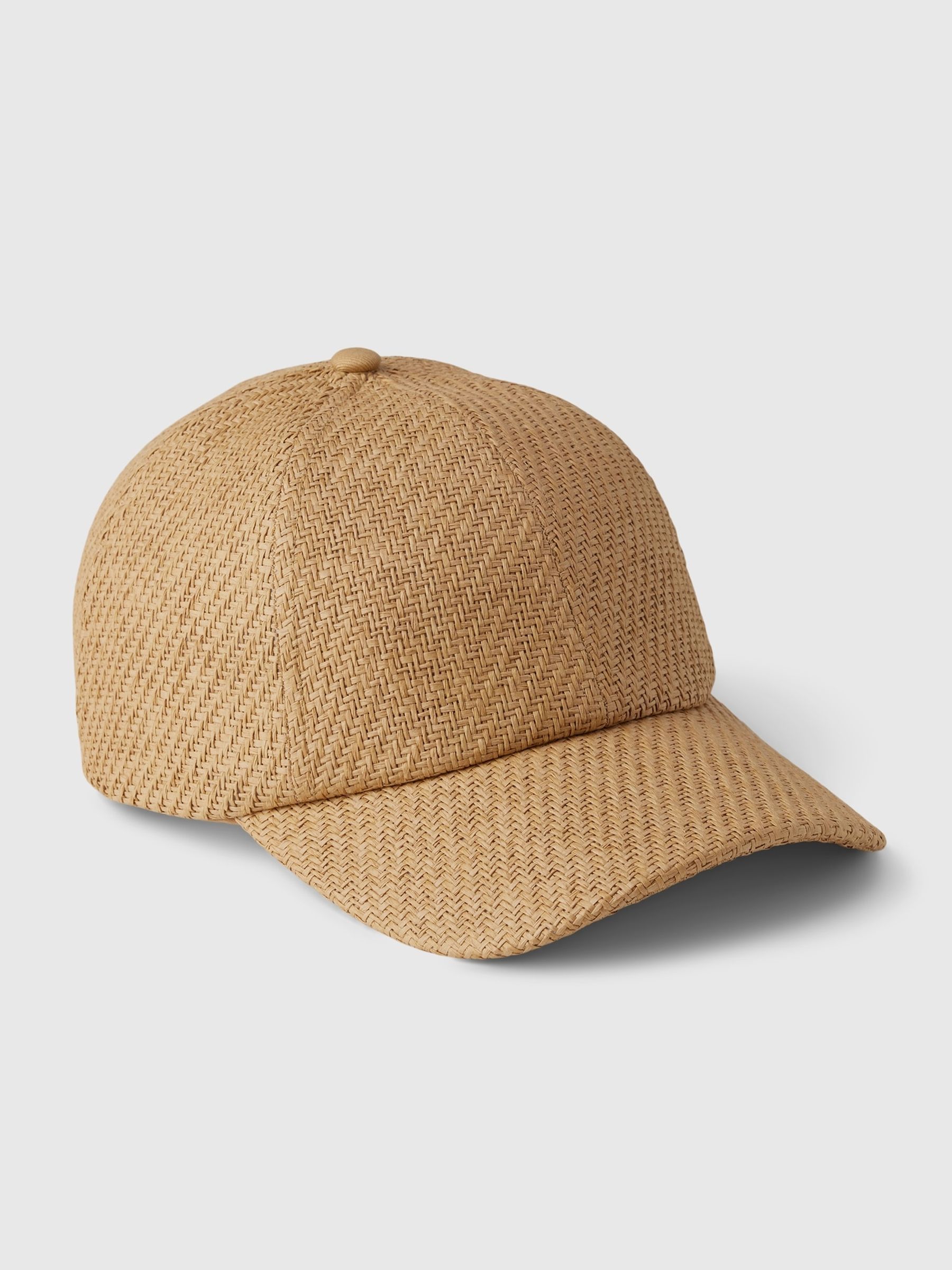 Brown Adults Woven Straw Baseball Hat - Image 1 of 1