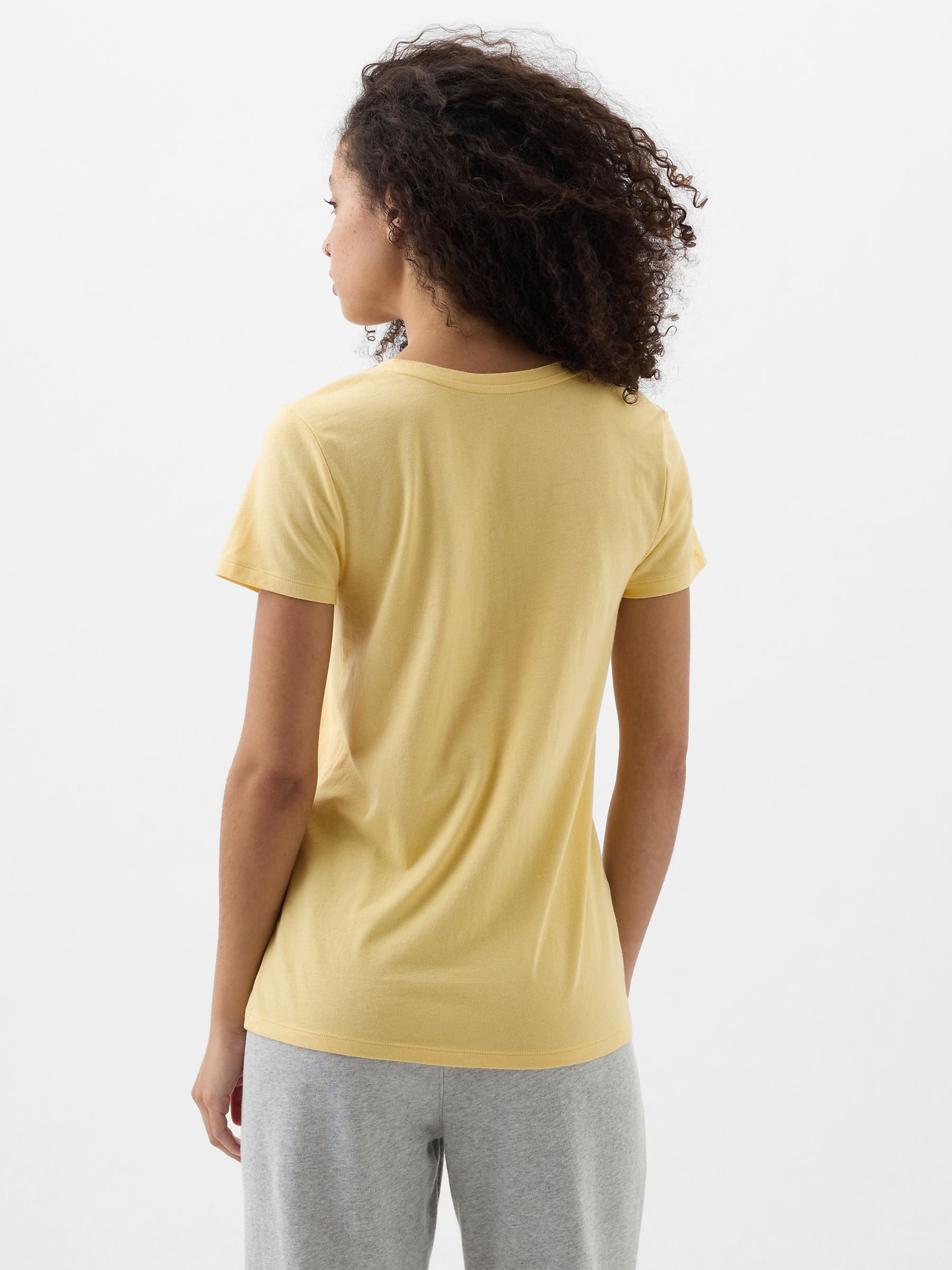 Yellow Short Sleeve V Neck T-Shirt - Image 2 of 2