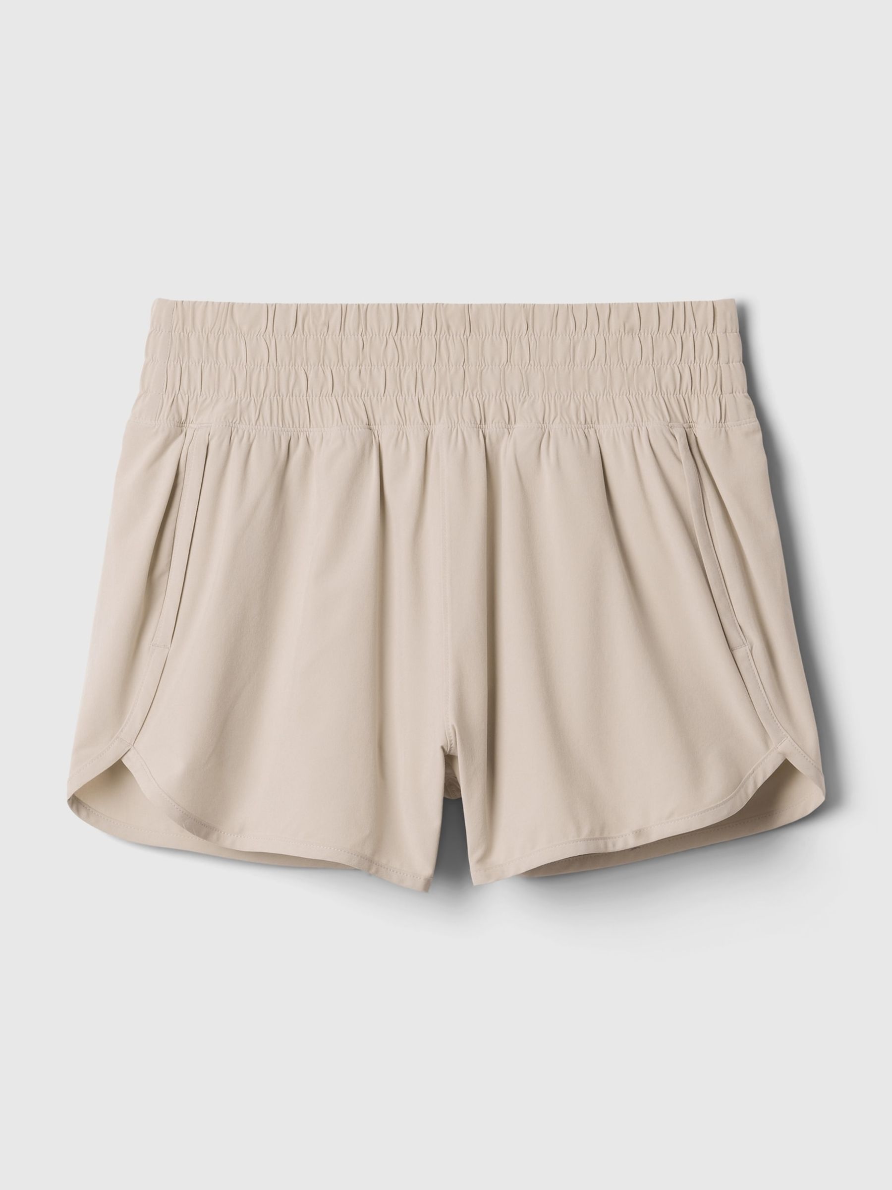 Beige High Waisted Elasticated Running Shorts - Image 3 of 4