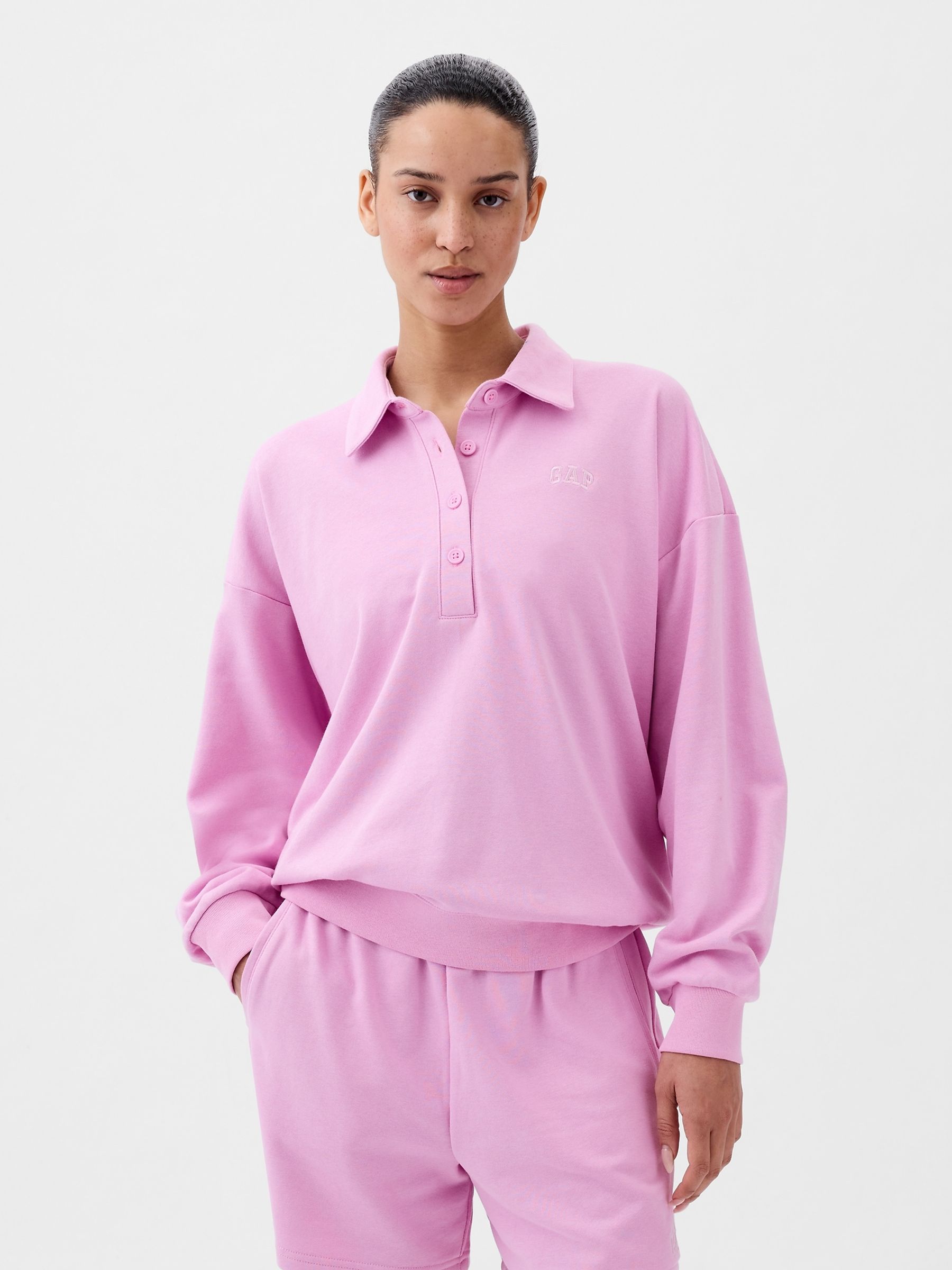 Pink Logo Polo Sweatshirt - Image 1 of 3