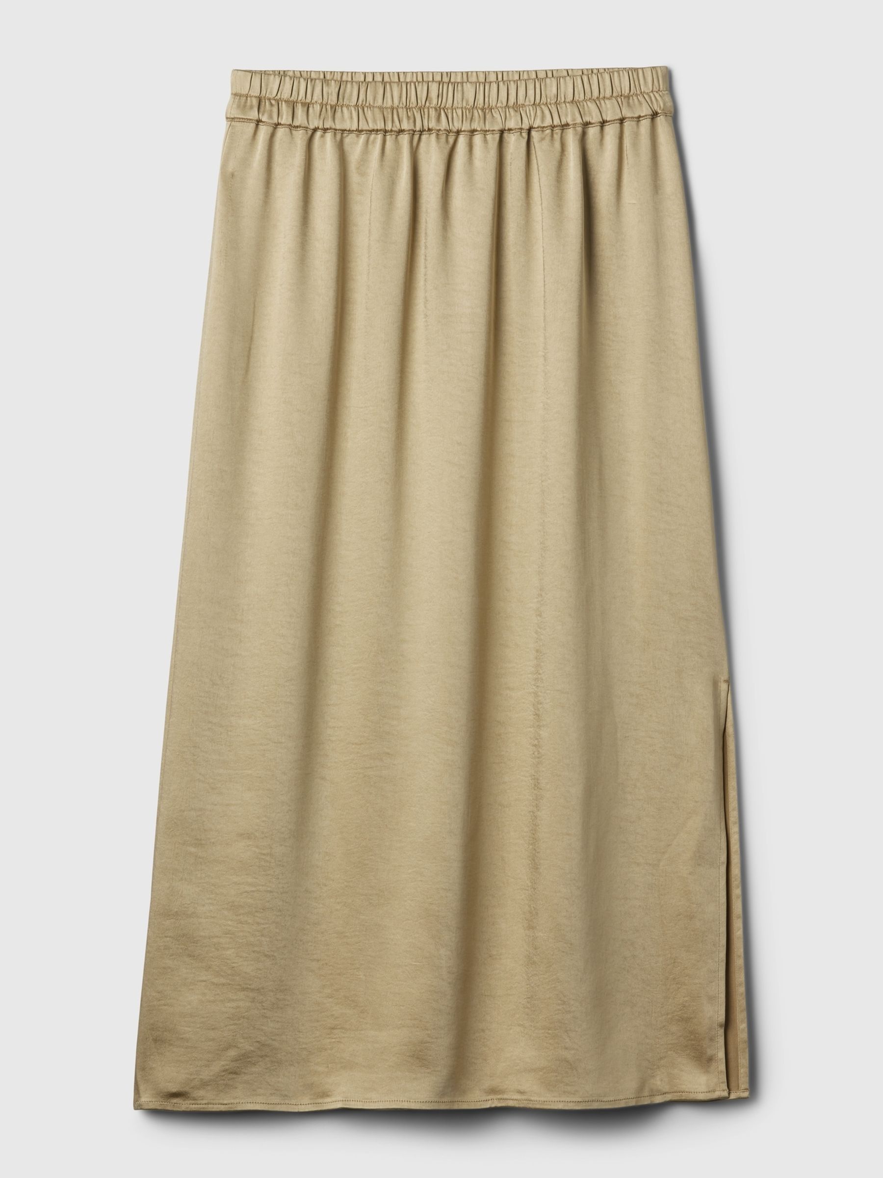 Gold Satin Midi Skirt - Image 3 of 4