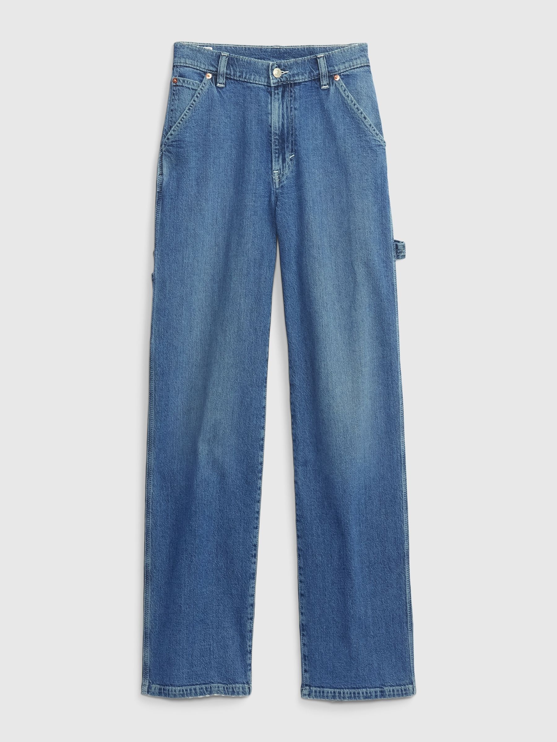 Mid Indigo Blue 90s Loose Mid Rise Carpenter Jeans - Image 6 of 6