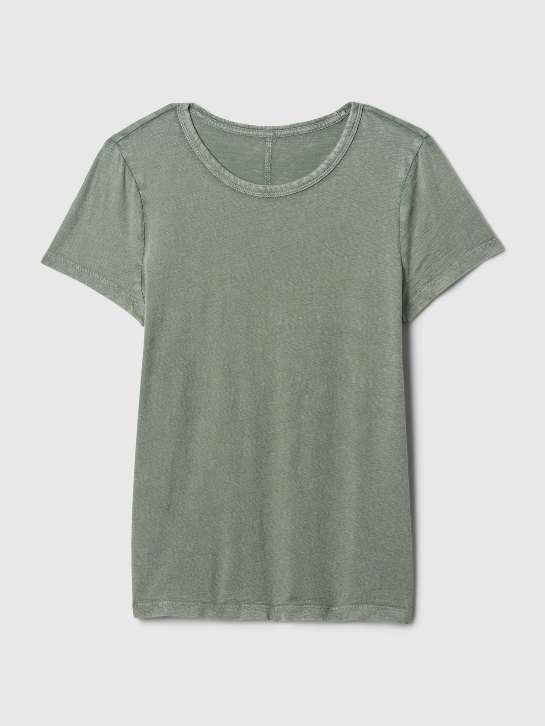 Green Cotton Short Sleeve Crew Neck T-Shirt - Image 5 of 5