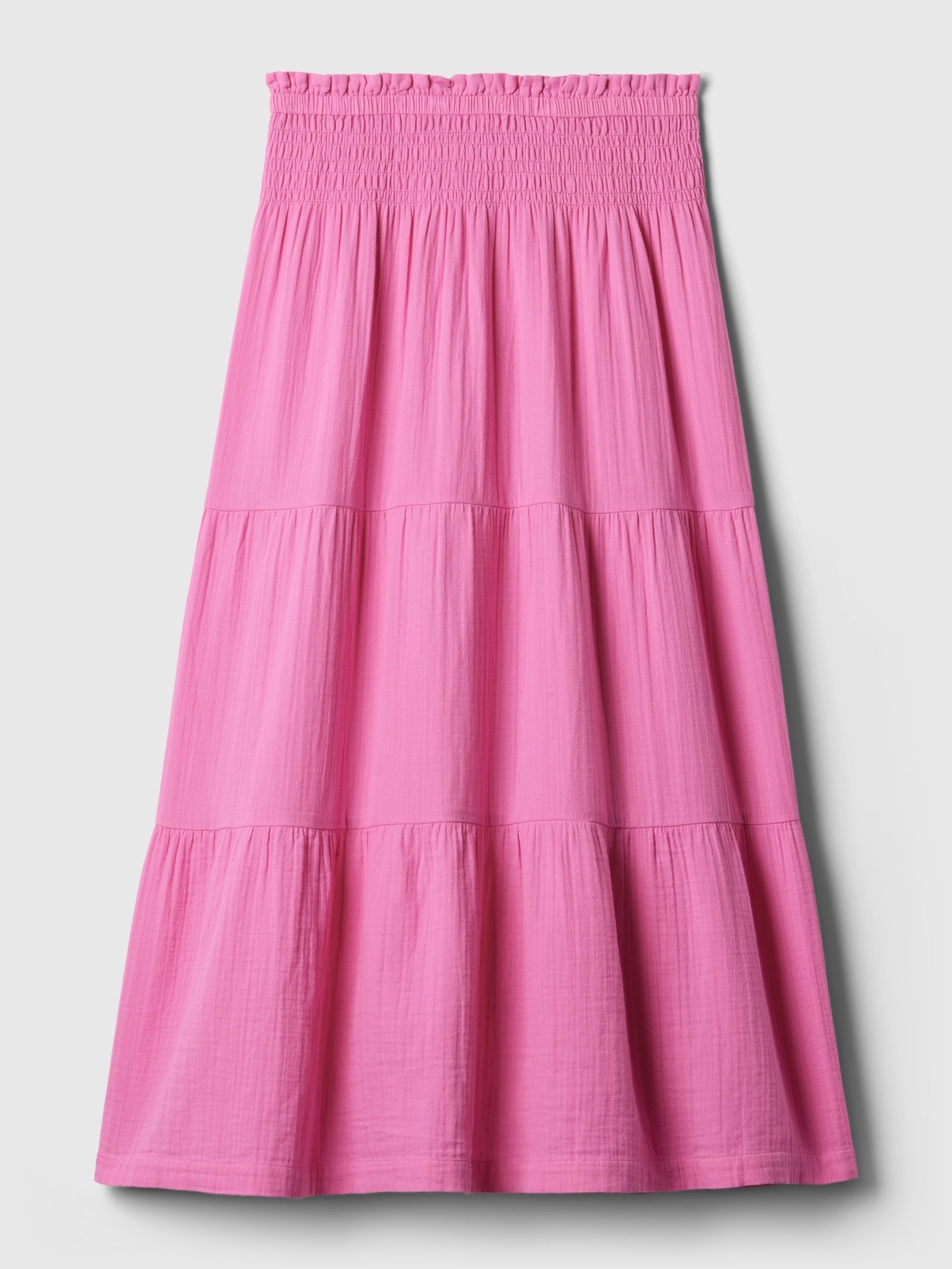 Pink Crinkle Cotton Pull On Maxi Skirt - Image 4 of 5