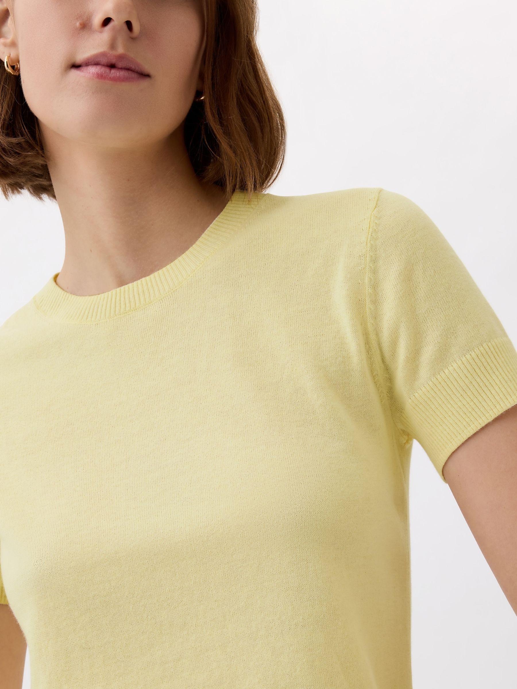 Yellow Lightweight CashSoft Short Sleeve Jumper - Image 2 of 2 Yellow Lightweight CashSoft Short Sleeve Jumper - Image 2 of 2