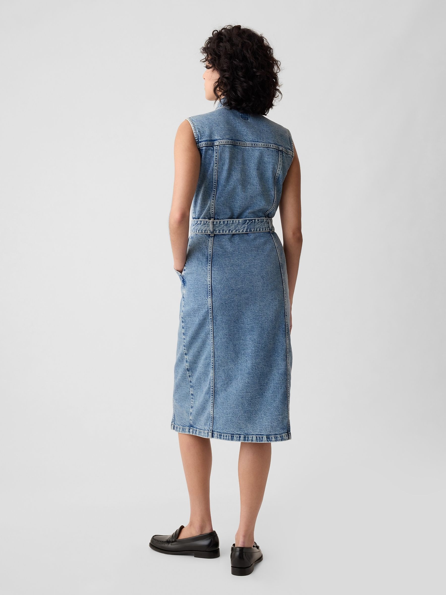 Blue Denim Midi Dress - Image 2 of 3