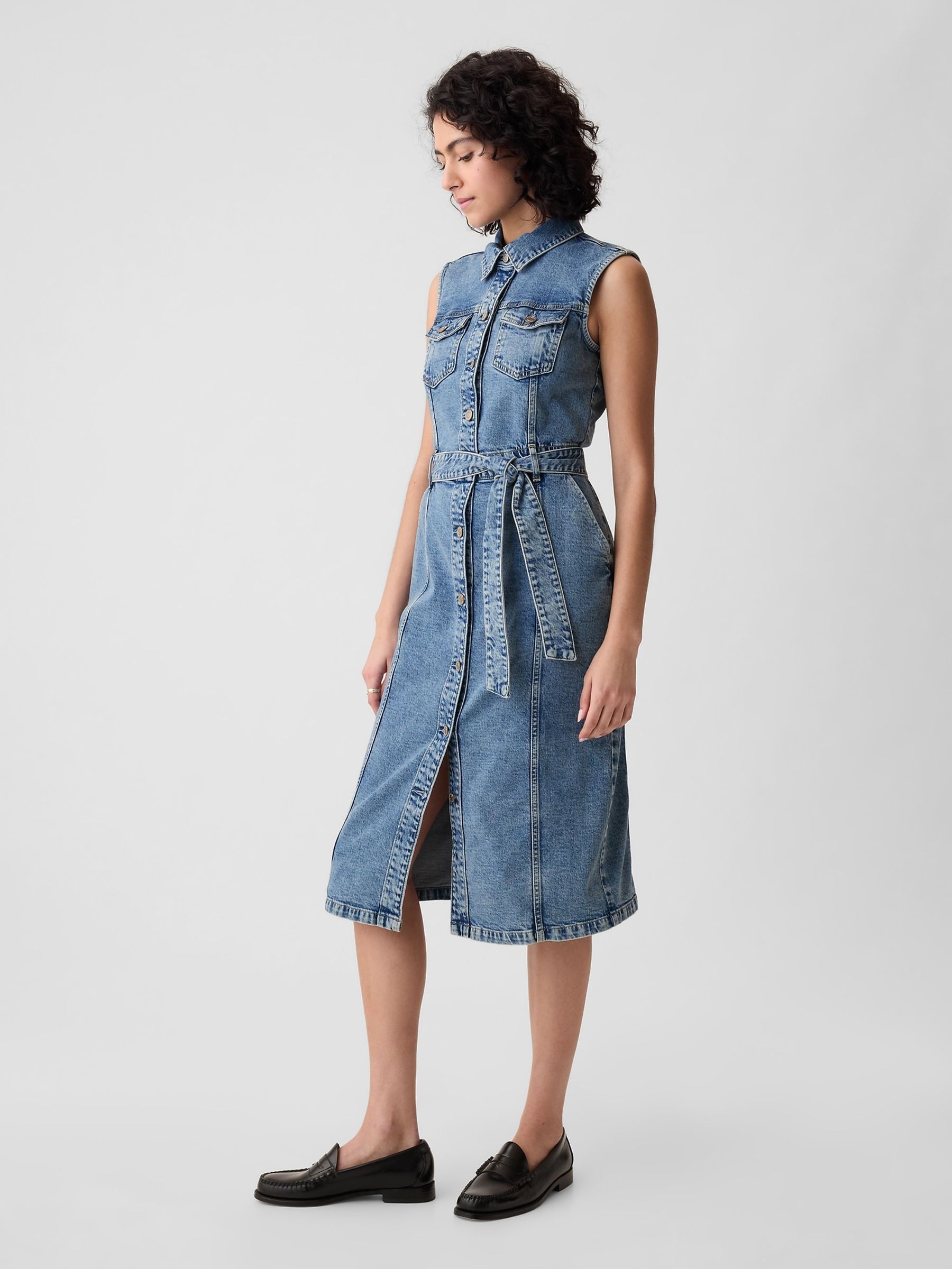 Blue Denim Midi Dress - Image 3 of 3